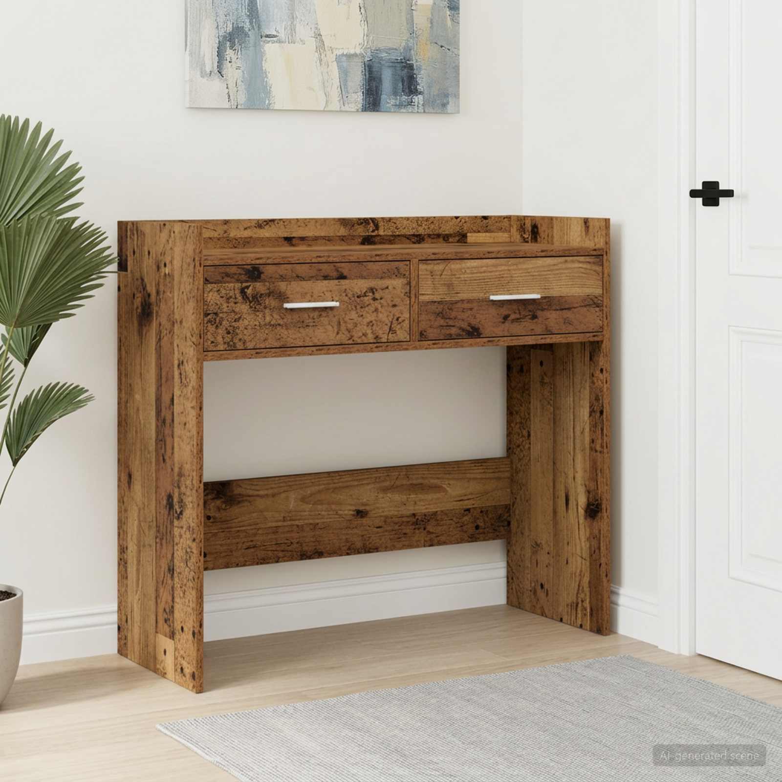 Wandtafel Oud hout 90 x 35 x 80 cm Bewerkt hout
