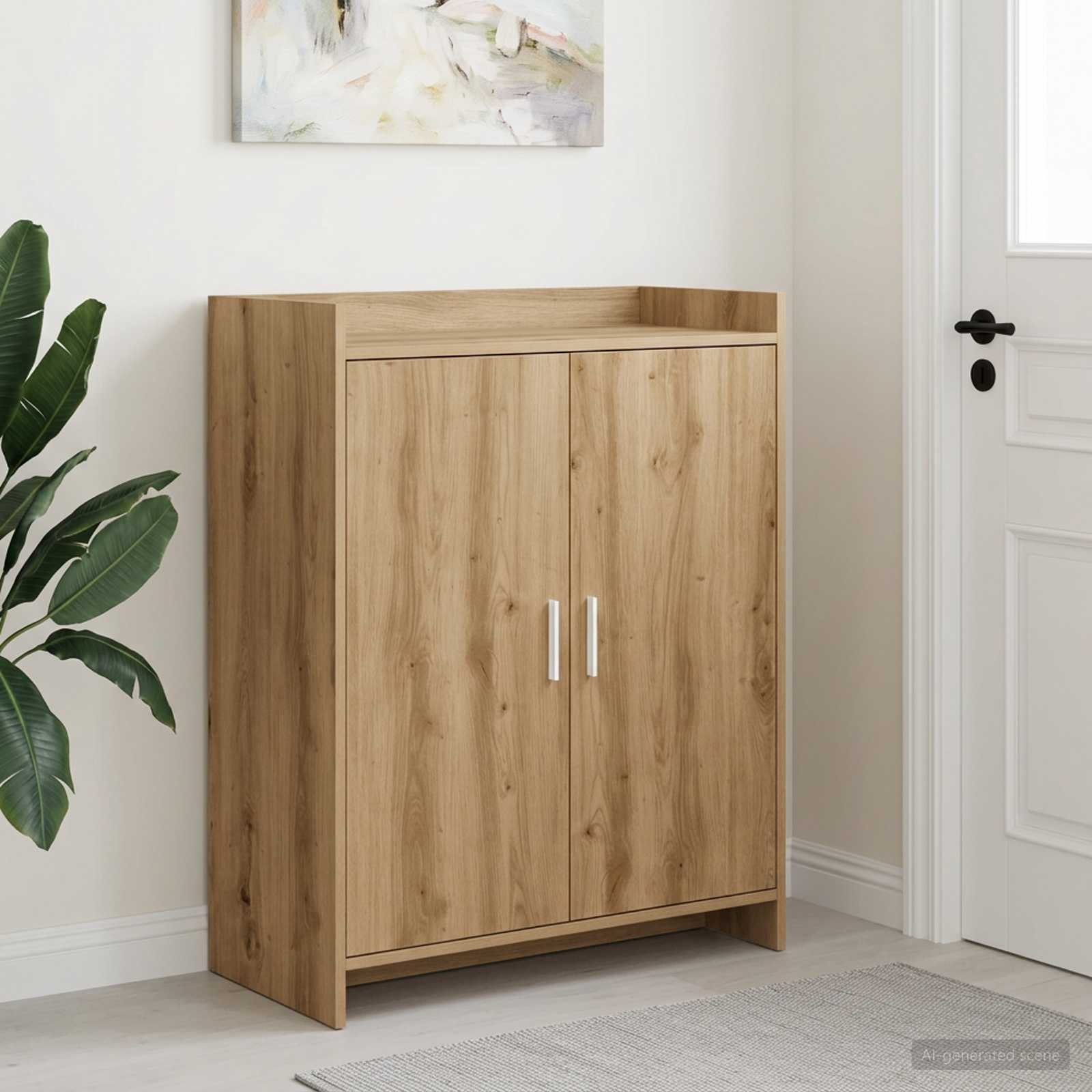 Schoenenkast 73,5 x 36 x 92 cm Bewerkt hout Artisanaal eiken