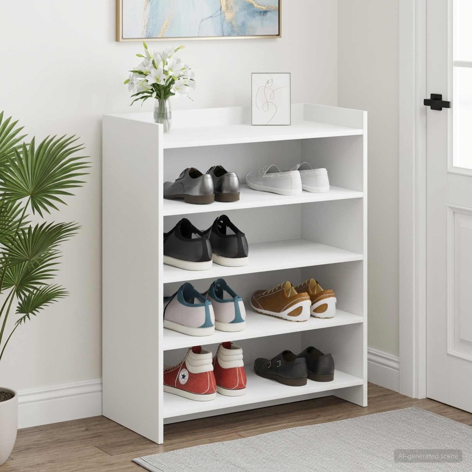 Schoenenkast met opslag Wit 73,5 x 36 x 92 cm Bewerkt hout
