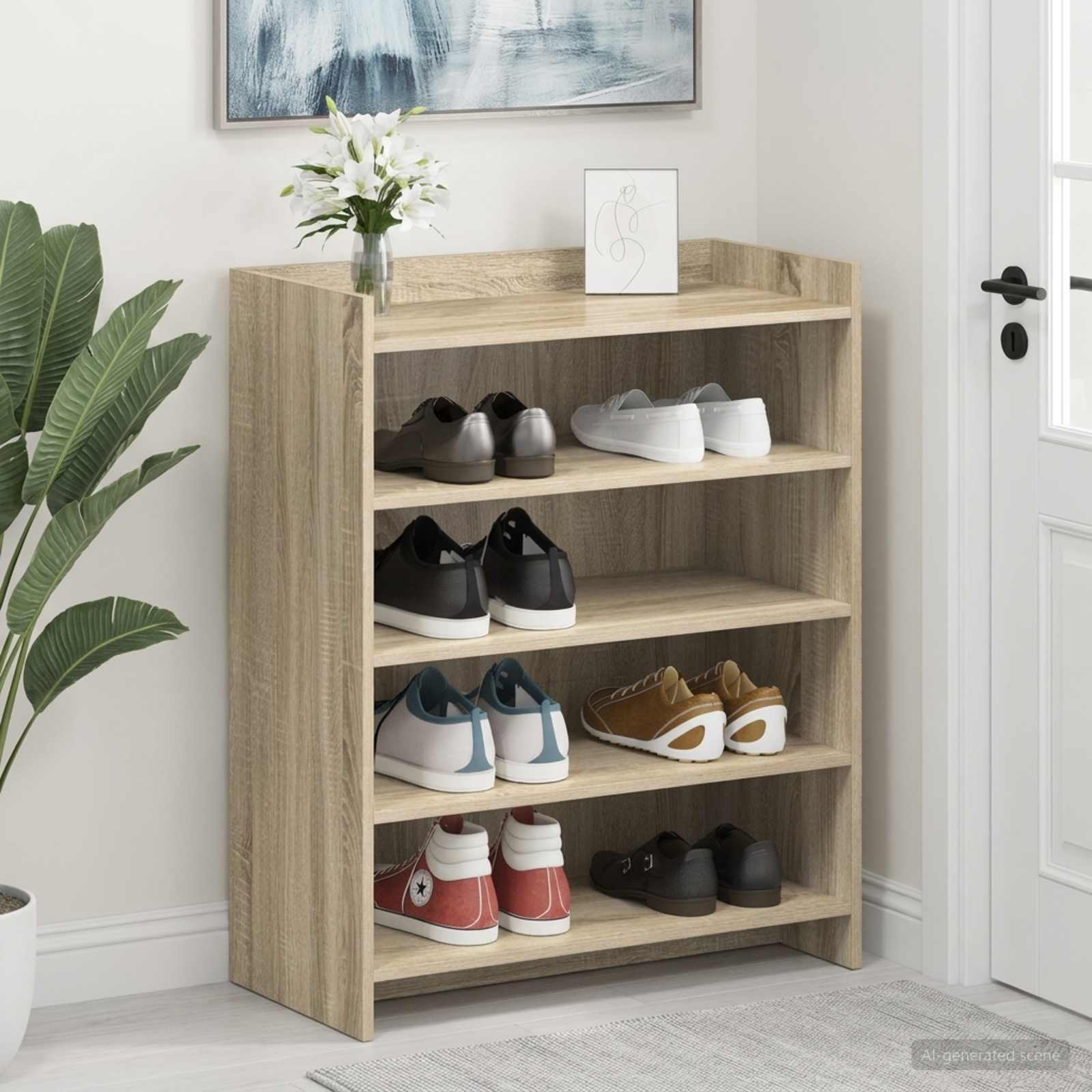Schoenenkast Sonoma Eiken 73,5 x 36 x 92 cm Bewerkt hout – afbeelding 1