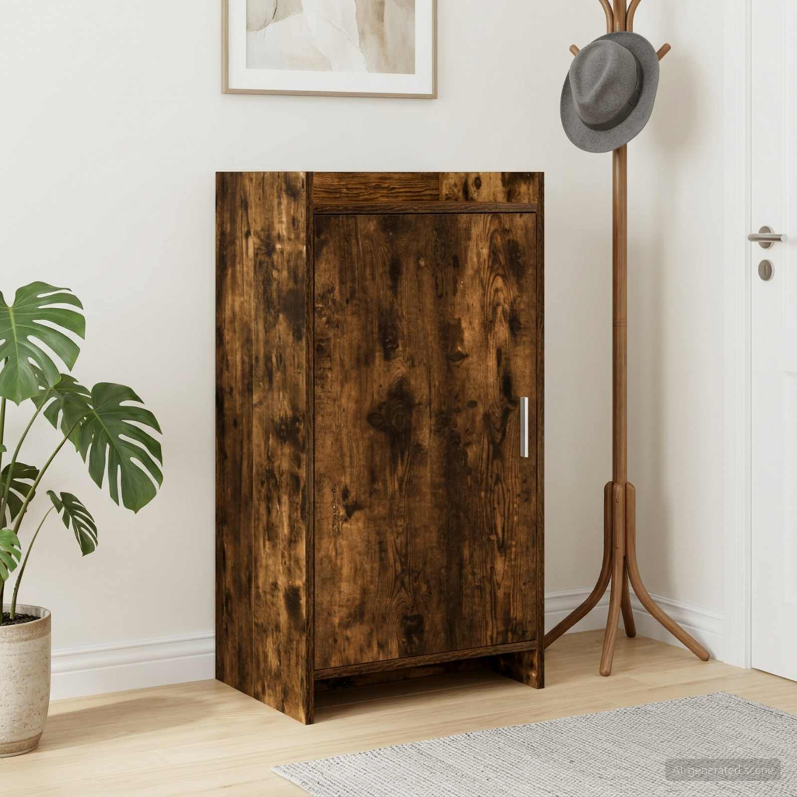Schoenenkast Gerookt eiken 48 x 36 x 92 cm Bewerkt hout – afbeelding 1