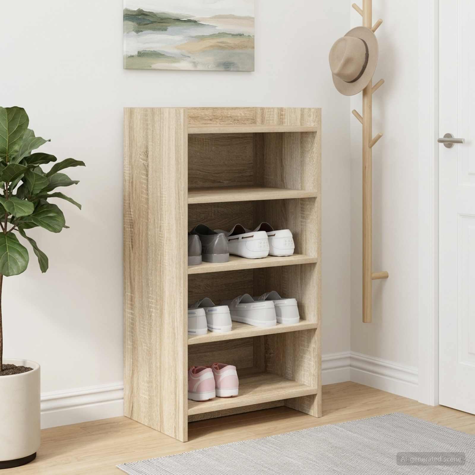 Schoenenkast Sonoma Eiken 48 x 36 x 92 cm Bewerkt hout