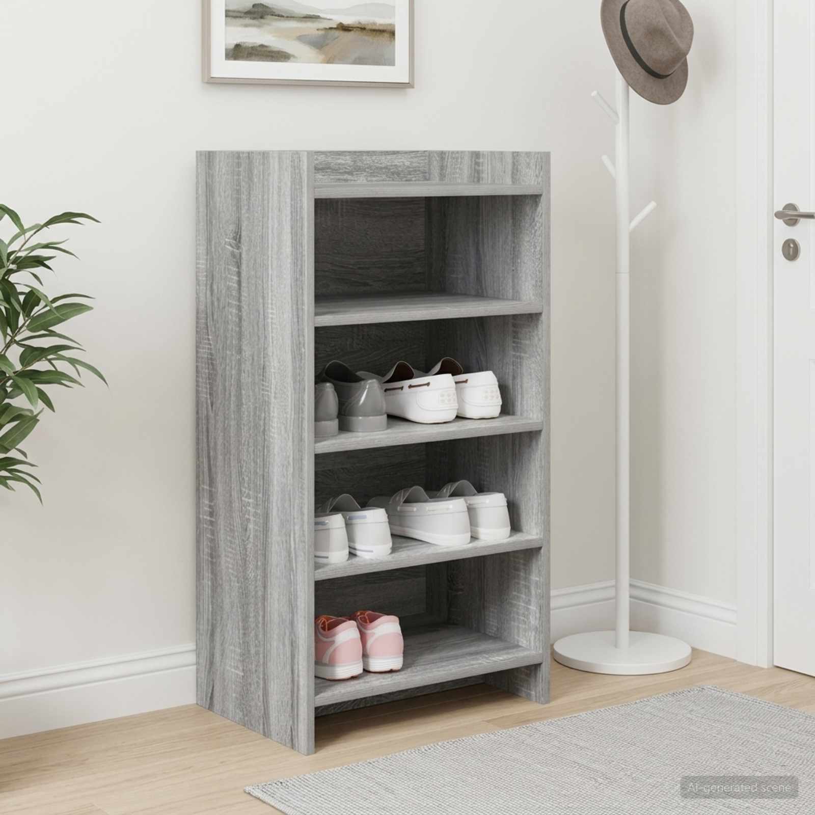 Schoenenkast Grijs Sonoma 48 x 36 x 92 cm Bewerkt hout