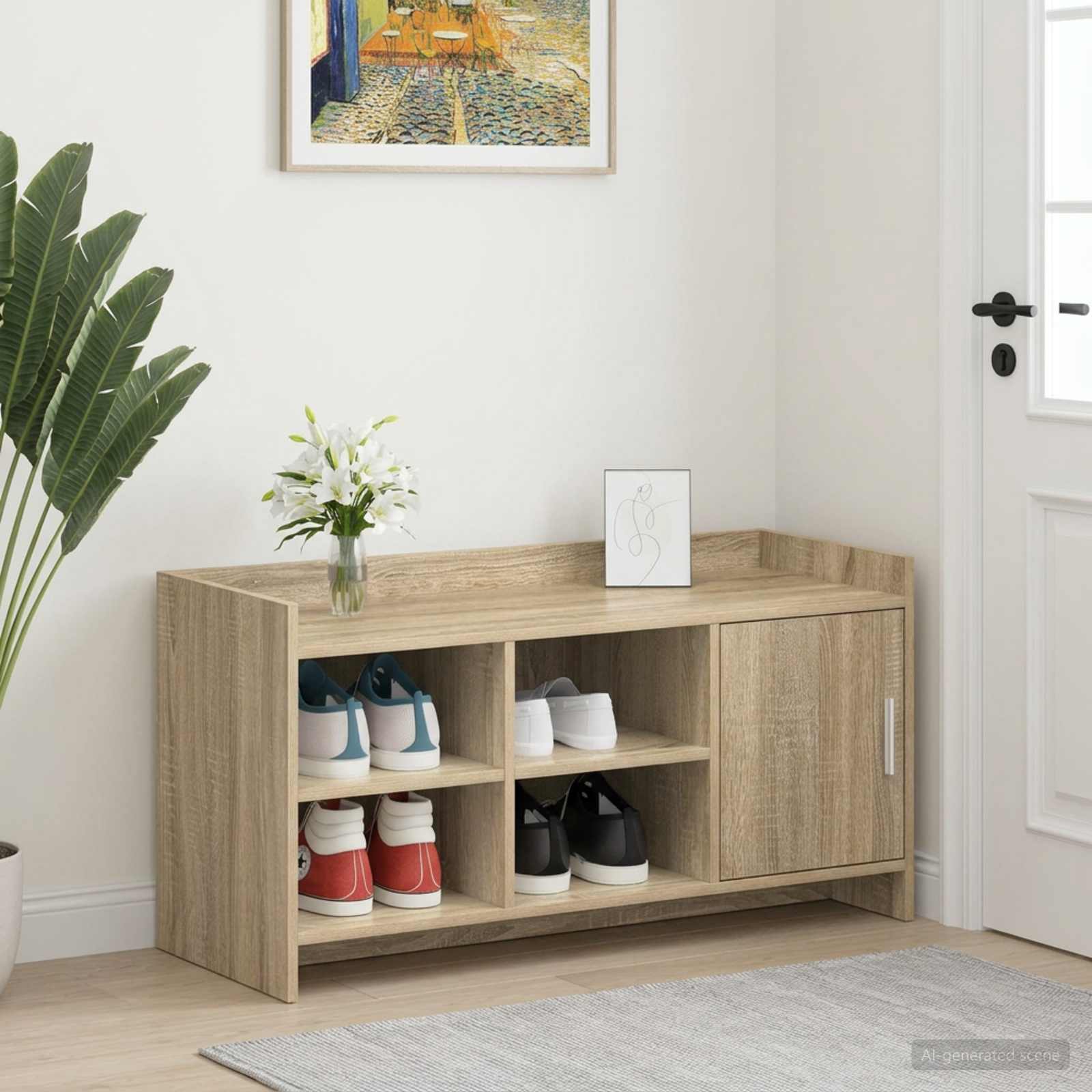 Schoenenkast Sonoma Eiken 100 x 39,5 x 51 cm Bewerkt hout