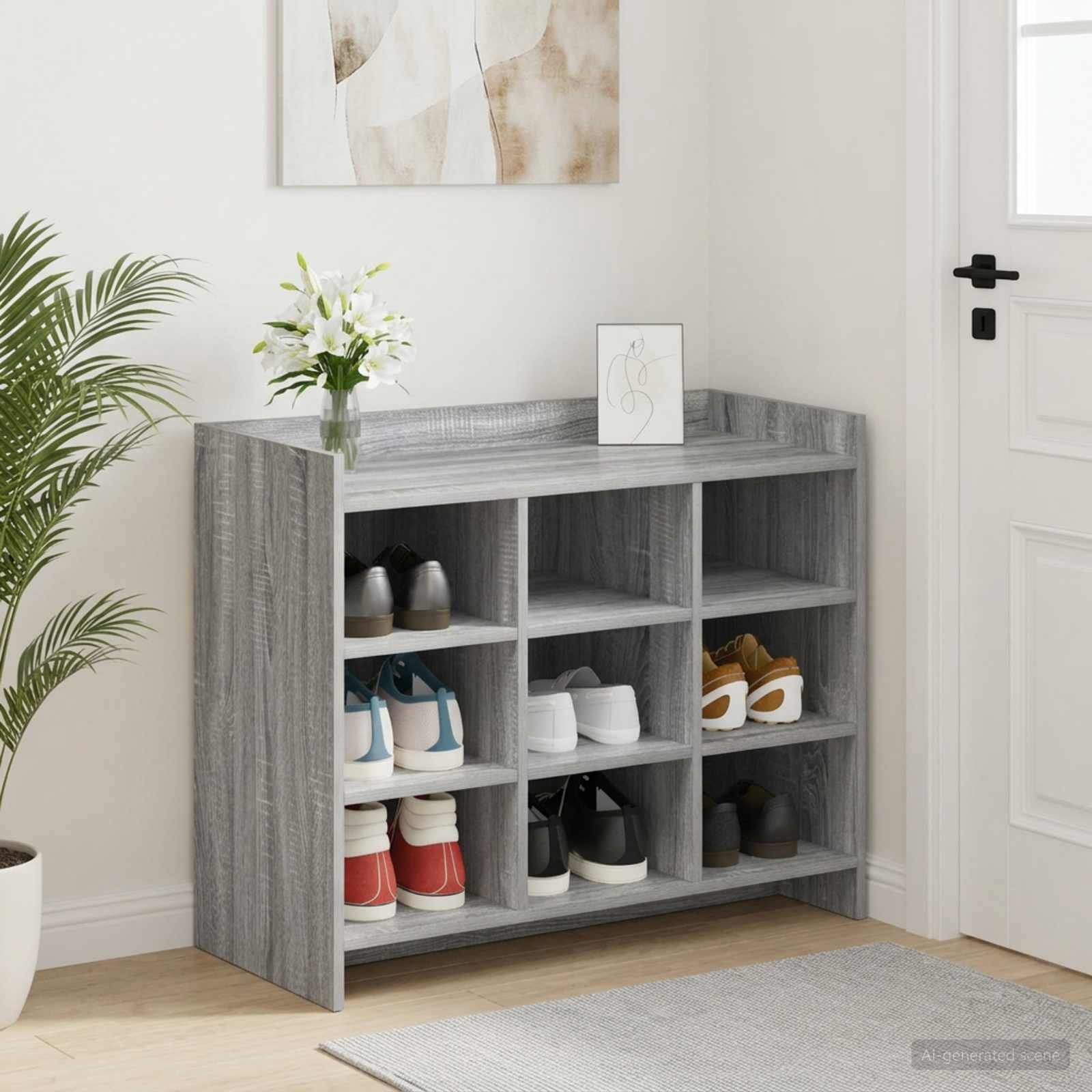 Schoenenkast Grijs Sonoma 85 x 39,5 x 70 cm Bewerkt hout