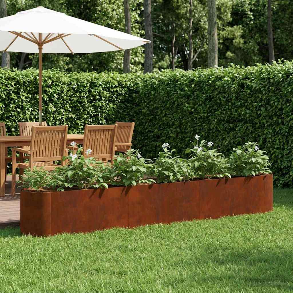 Verhoogd Tuinbed weervast staal 280 x 40 x 40 cm – afbeelding 1