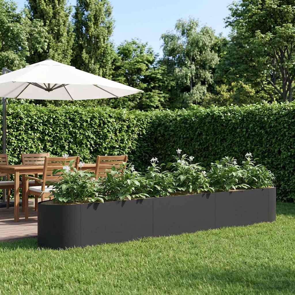 Verhoogd Tuinbed Zwart 300 x 40 x 40 cm Staal