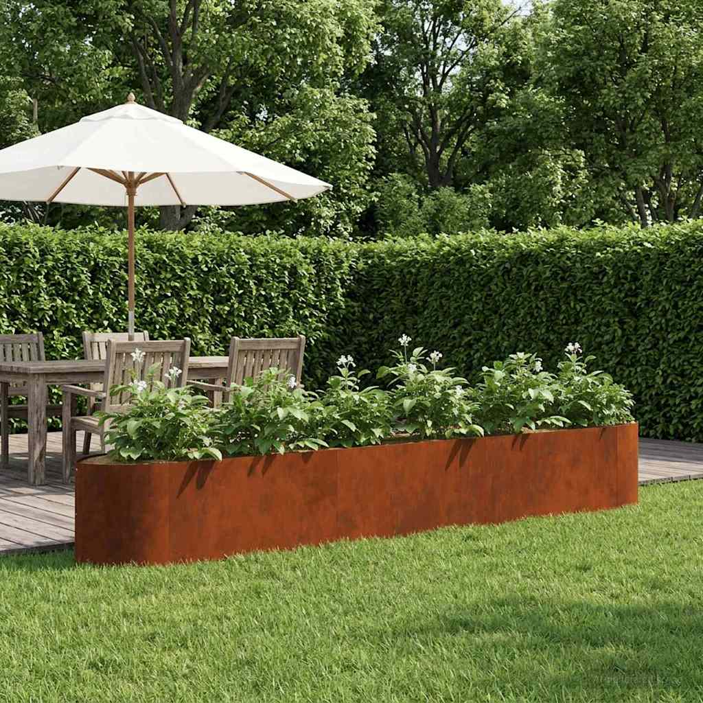 Verhoogd Tuinbed weervast staal 300 x 40 x 40 cm Staal – afbeelding 1