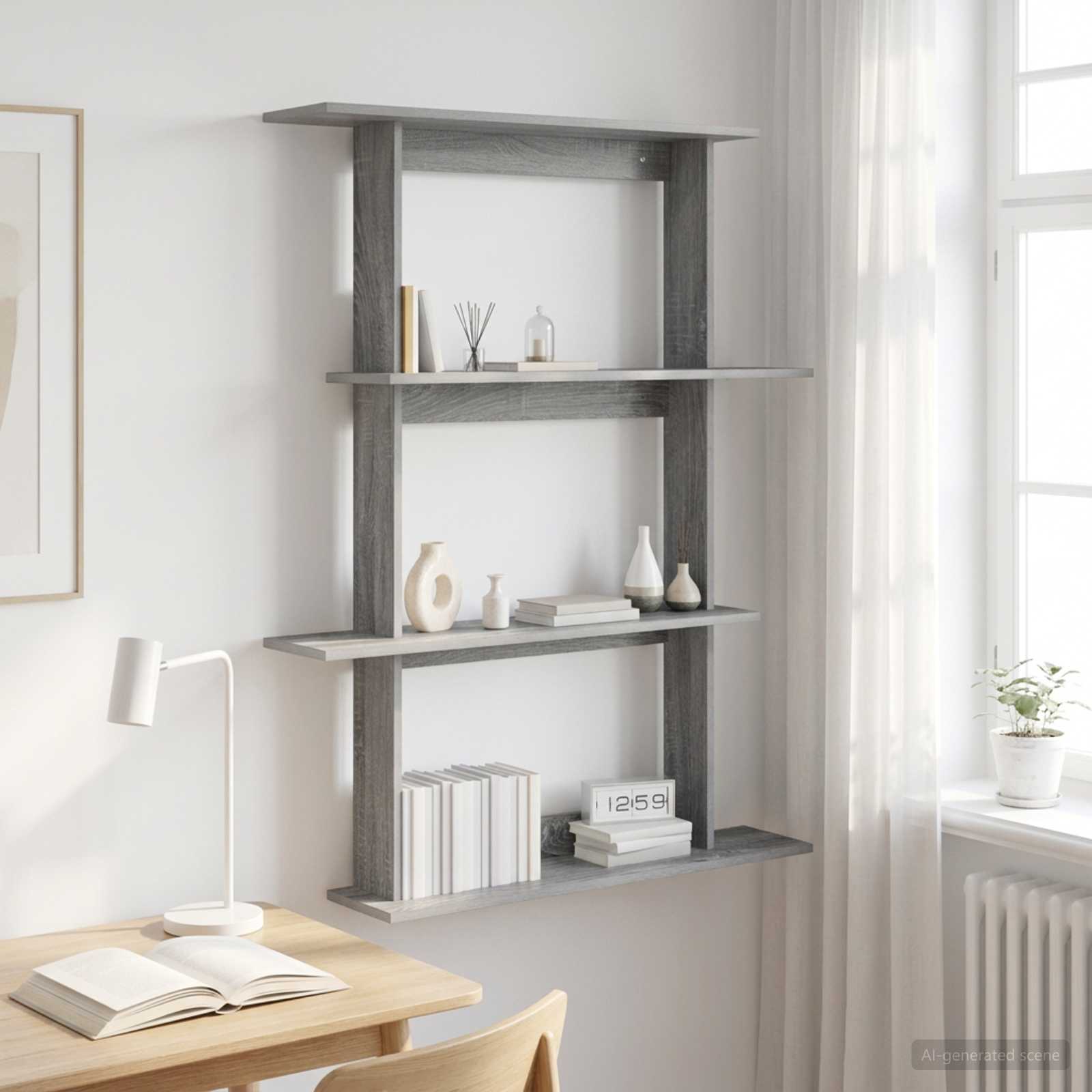 Wandplank Grijs Sonoma 100 x 20 x 126 cm Bewerkt hout
