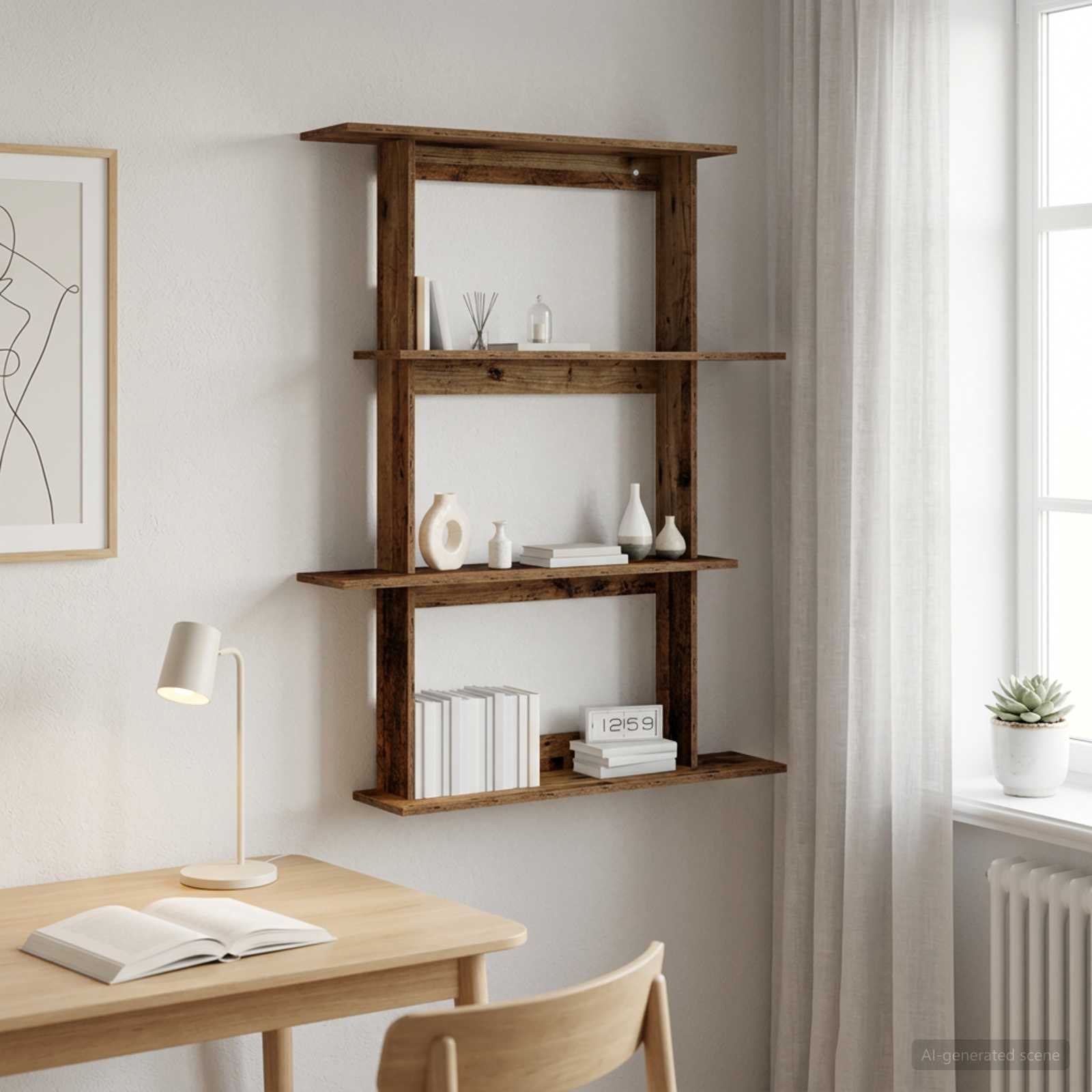 Wandplank Oud hout 100 x 20 x 126 cm Bewerkt hout