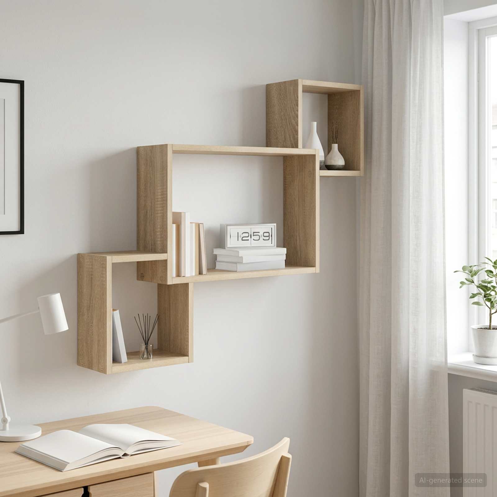 Wandplank Muurmontage Sonoma Eiken 91,5 x 15 x 76 cm