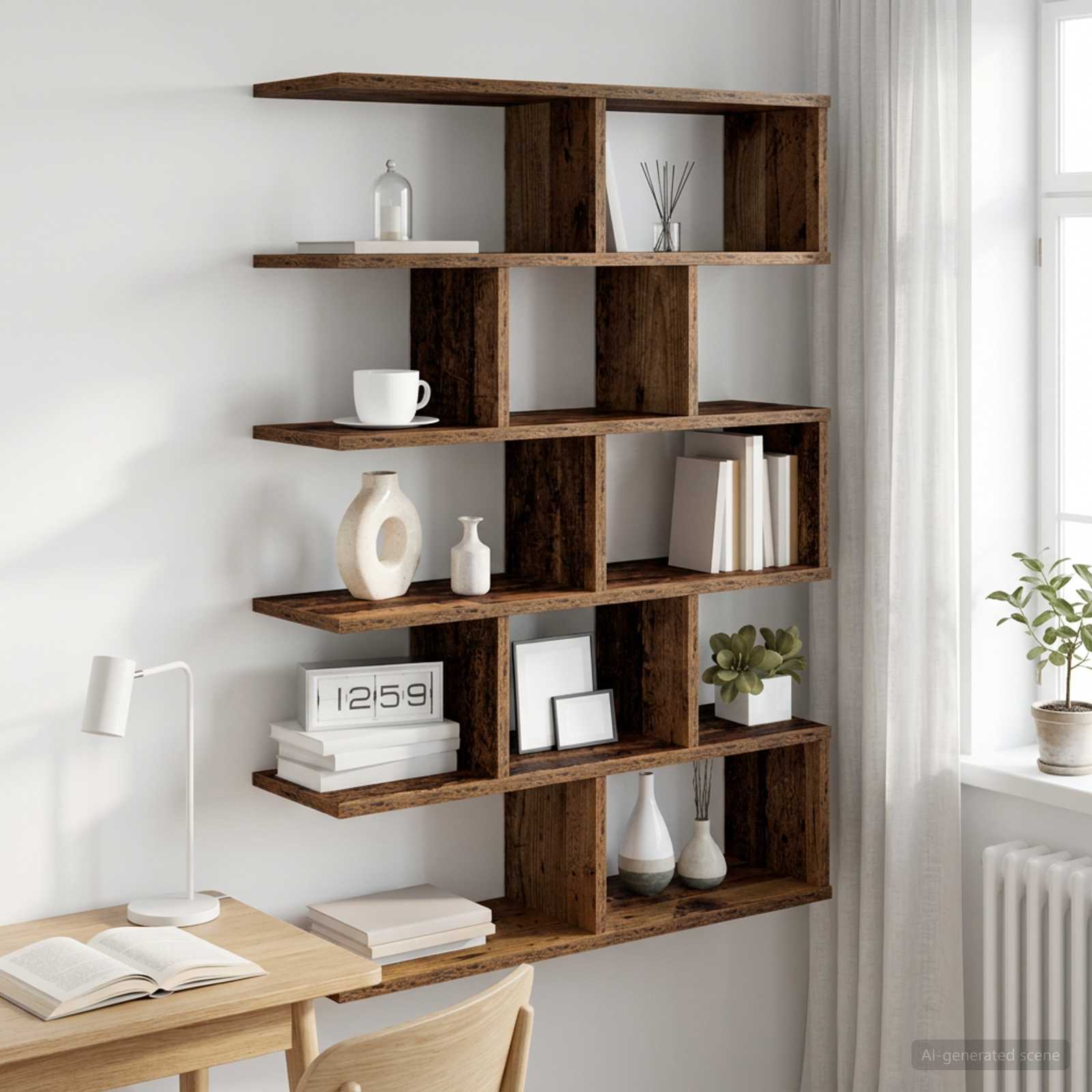 Wandplank Oud hout 70 x 20 x 100 cm Bewerkt hout