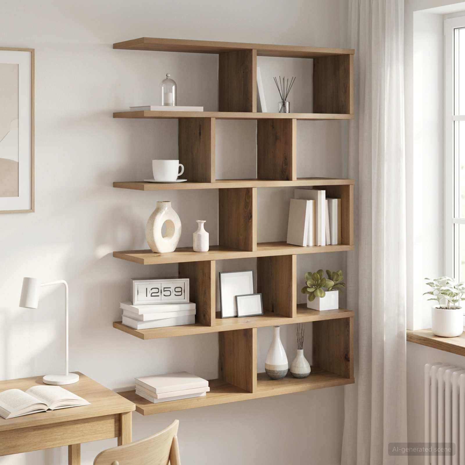 Wandplank Artisanaal eiken 70 x 20 x 100 cm Bewerkt hout