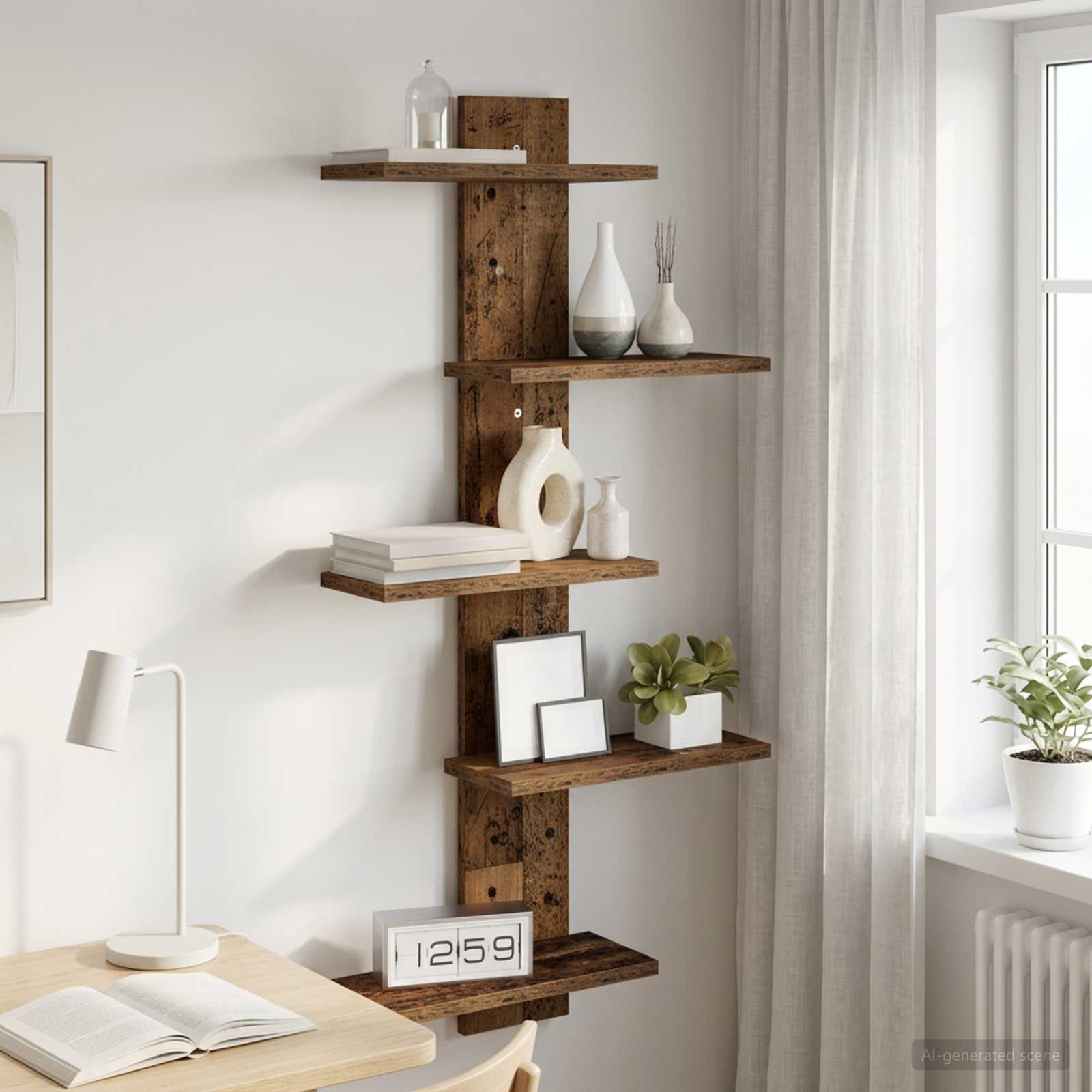 Wand Vlonderschap Oud hout 48,5 x 15 x 101 cm Bewerkt hout