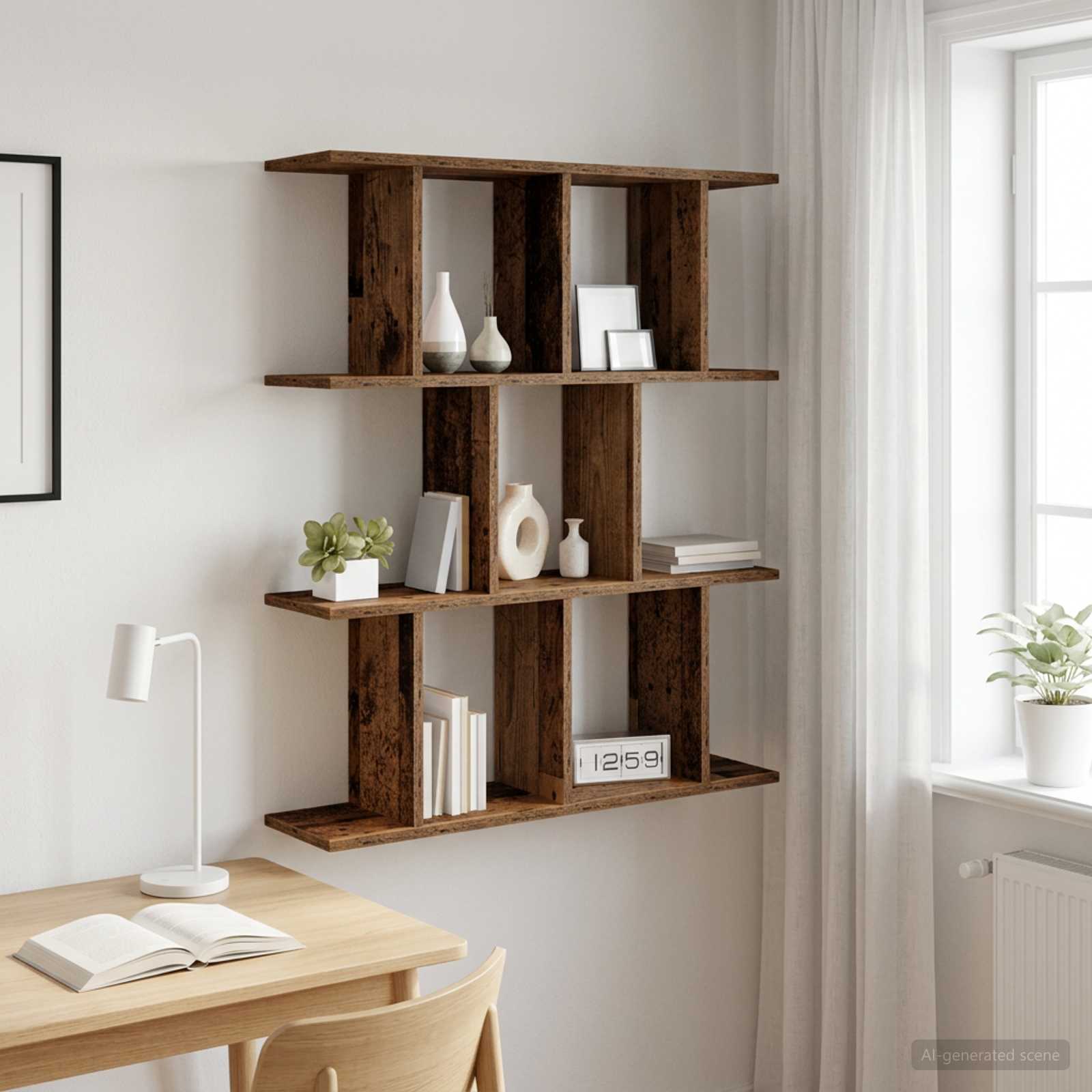 Wandplank Oud hout 80 x 20 x 96 cm Bewerkt hout