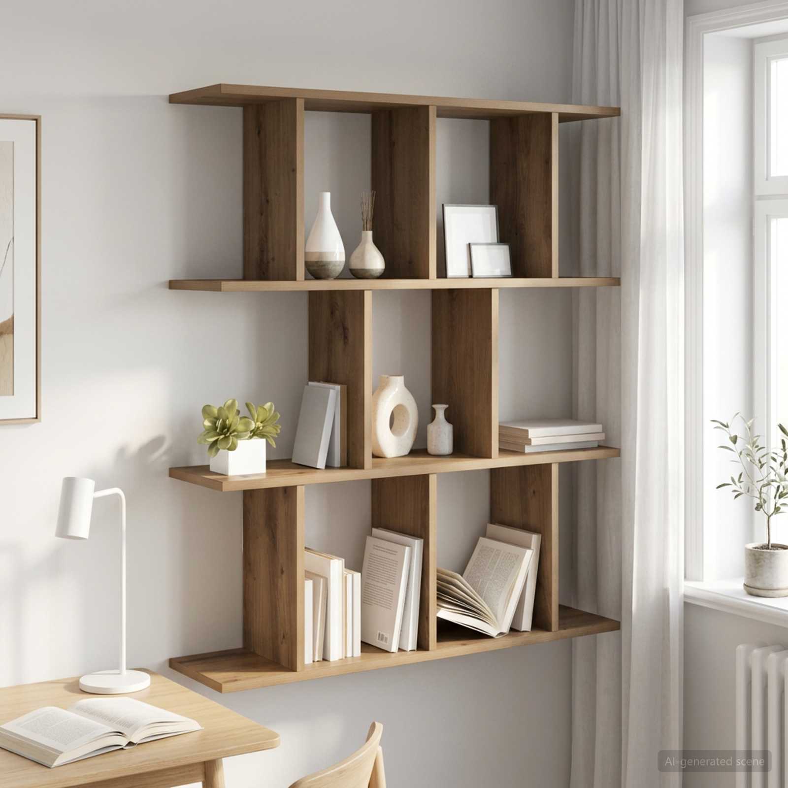 Wandplank Artisanaal eiken 80 x 20 x 96 cm Bewerkt hout