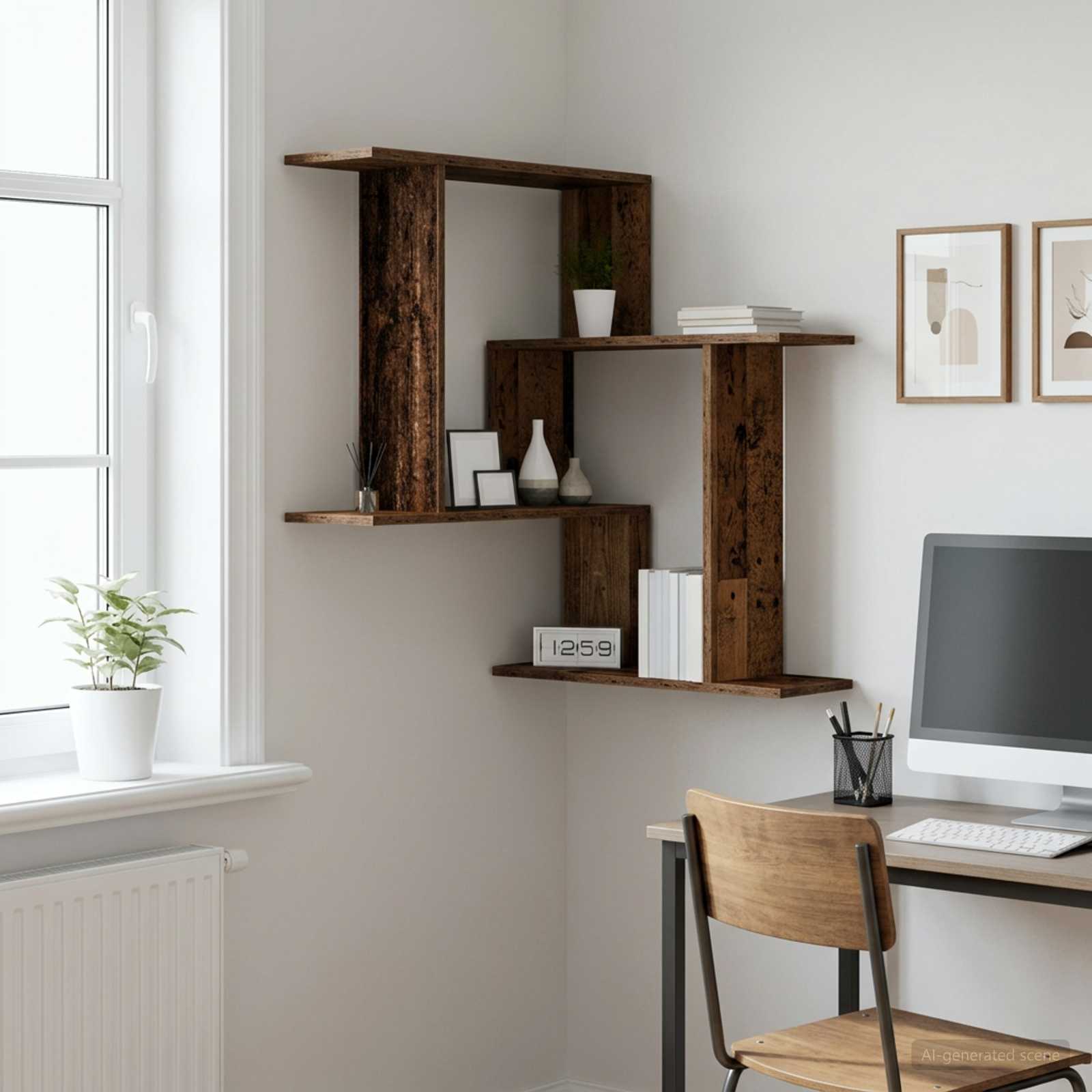 Wandplank Oud hout 67 x 67 x 87 cm Bewerkt hout