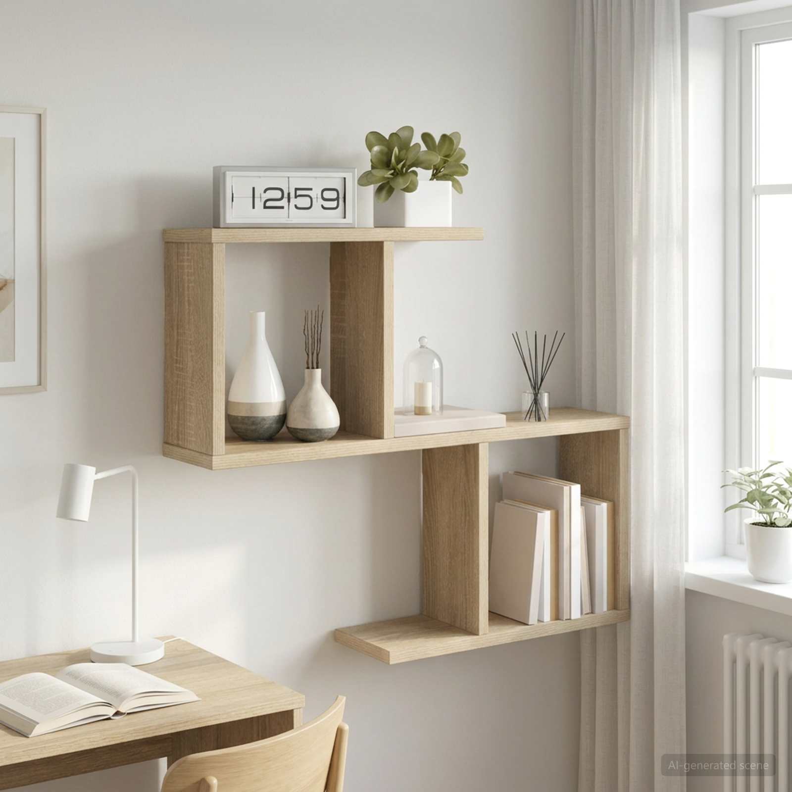Wandplank Sonoma Eiken 60 x 12 x 50,5 cm Bewerkt hout