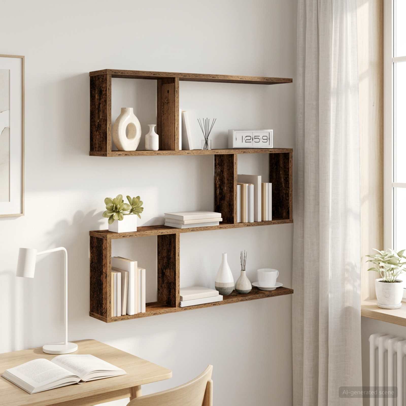Wandplank Oud hout 80 x 12 x 79,5 cm Bewerkt hout