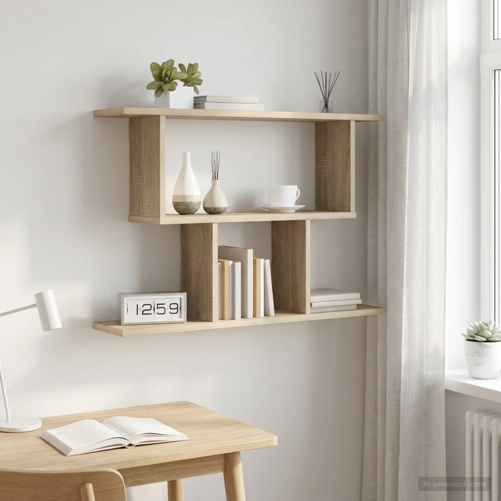Wandplank Sonoma Eiken 80 x 15 x 50,5 cm Bewerkt hout