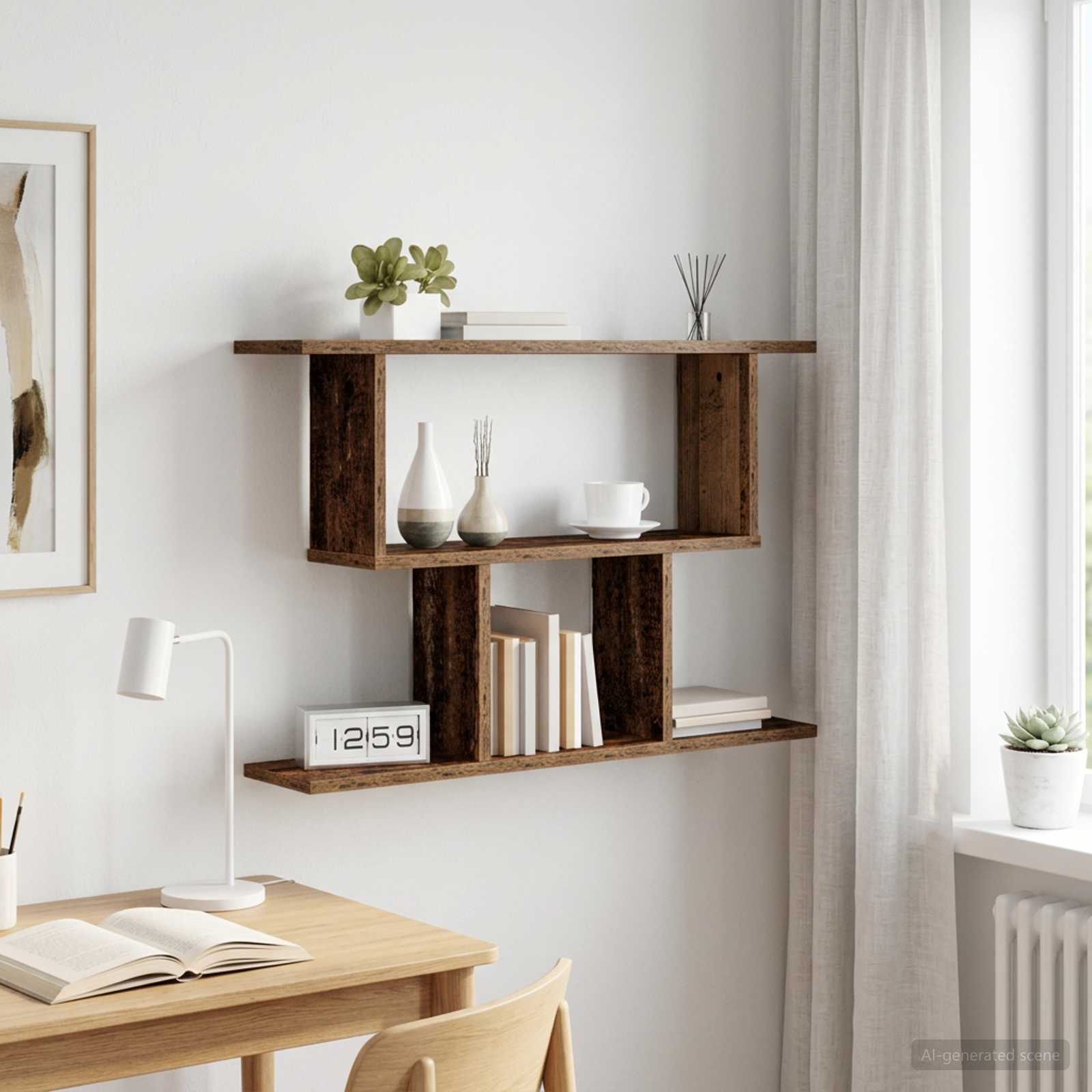 Wandplank Oud hout 80 x 15 x 50,5 cm Bewerkt hout