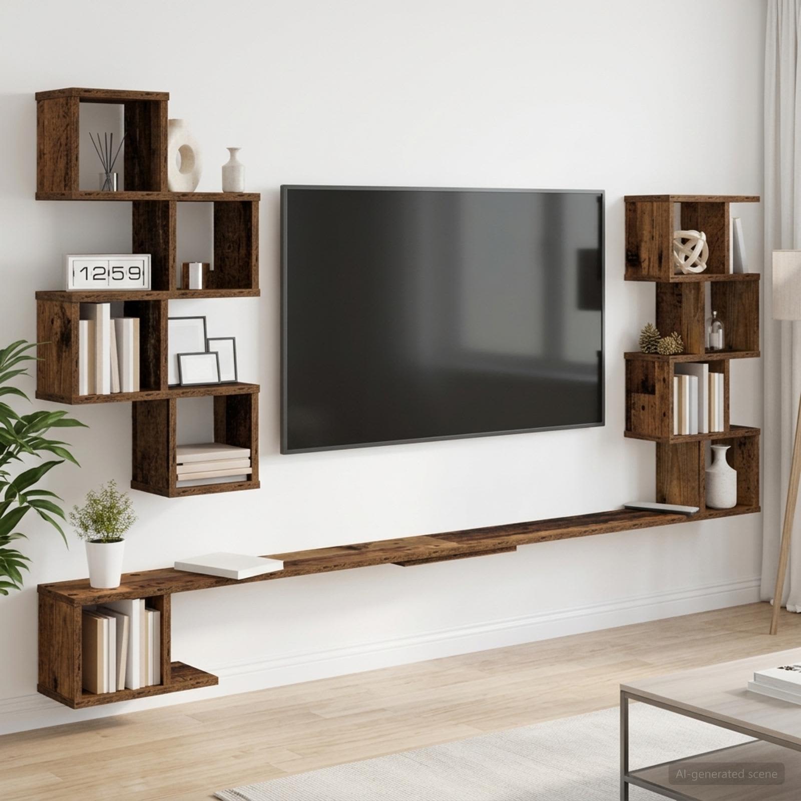 Vaste TV Plank Oud hout 160 x 15 x 94 cm Bewerkt hout