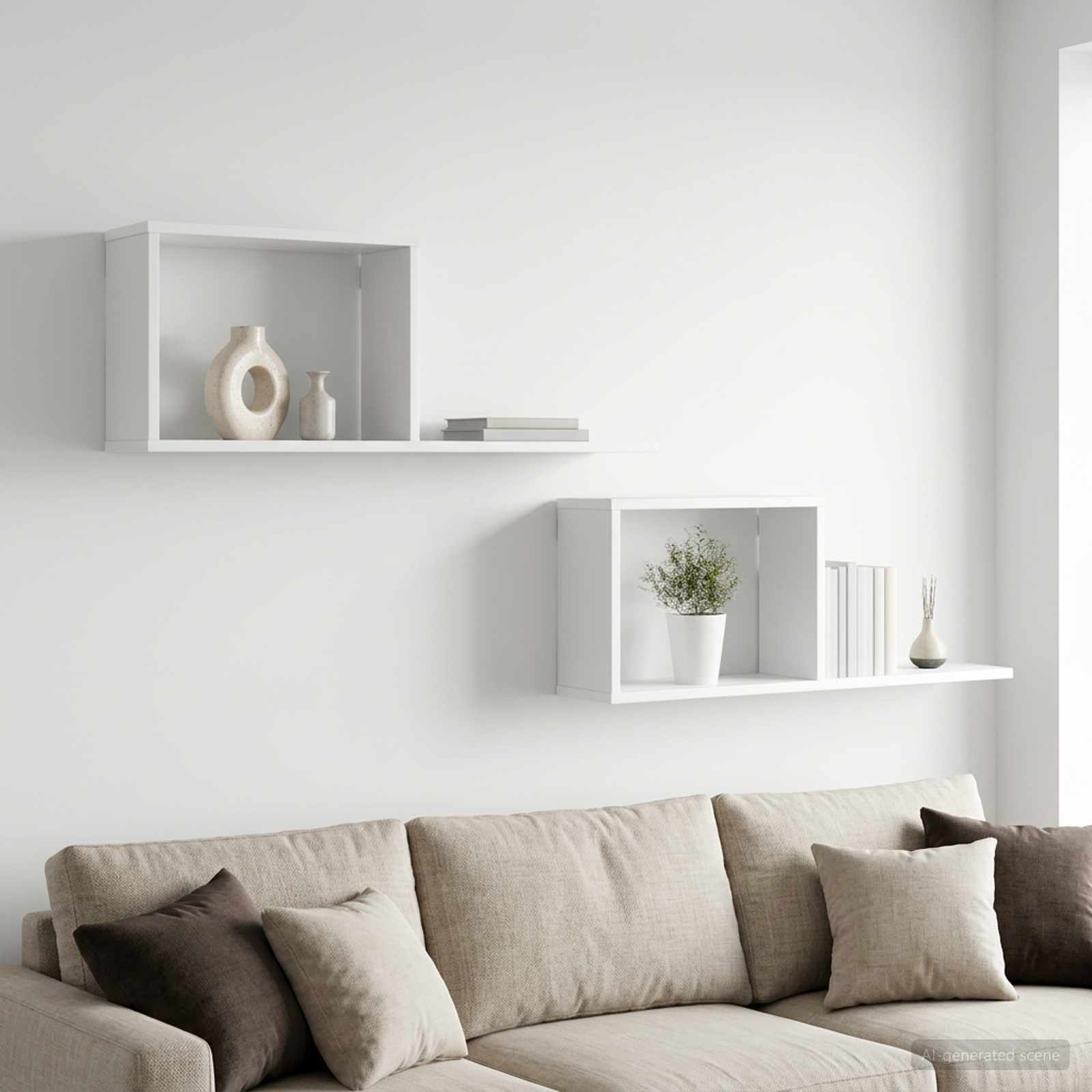 Zwevende schappen 2 pcs Wit 80 x 15 x 30 cm Bewerkt hout