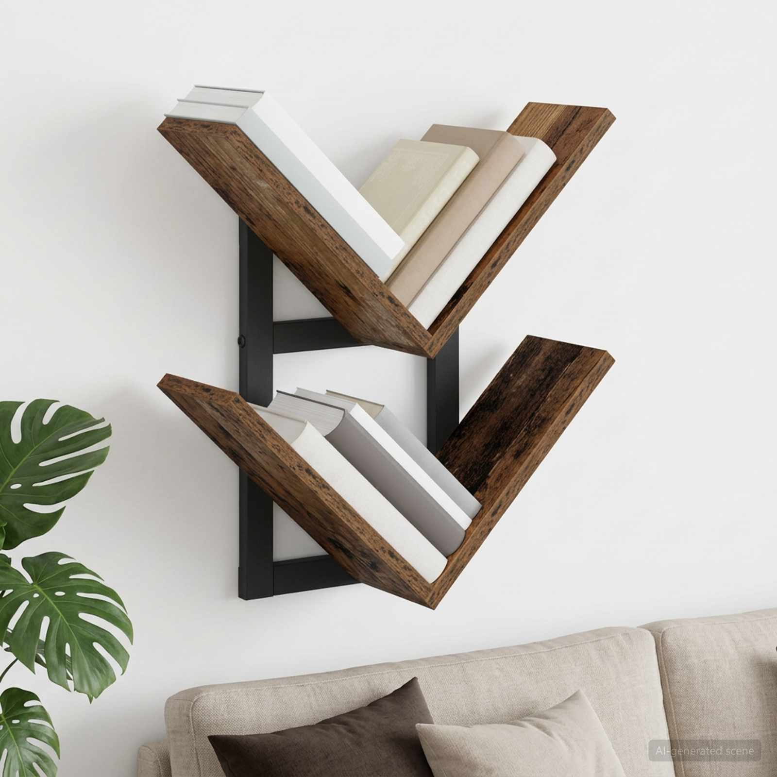Wand Vlonderschap Oud hout 43 x 15 x 47 cm Bewerkt hout