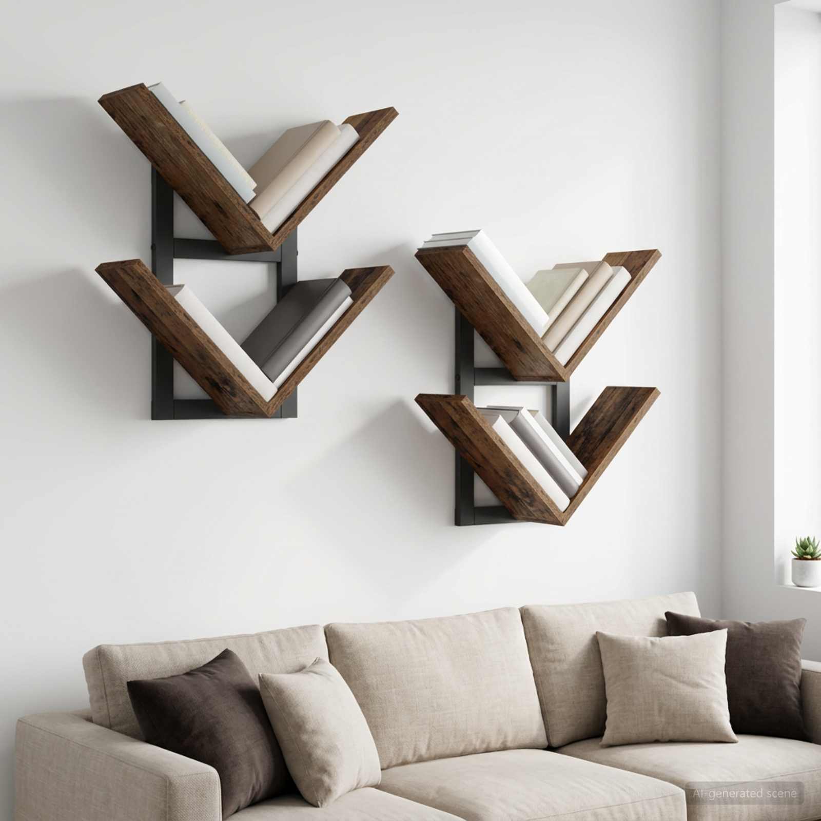 Wand Vlonderschap 2 pcs Oud hout 43 x 15 x 47 cm Bewerkt hout