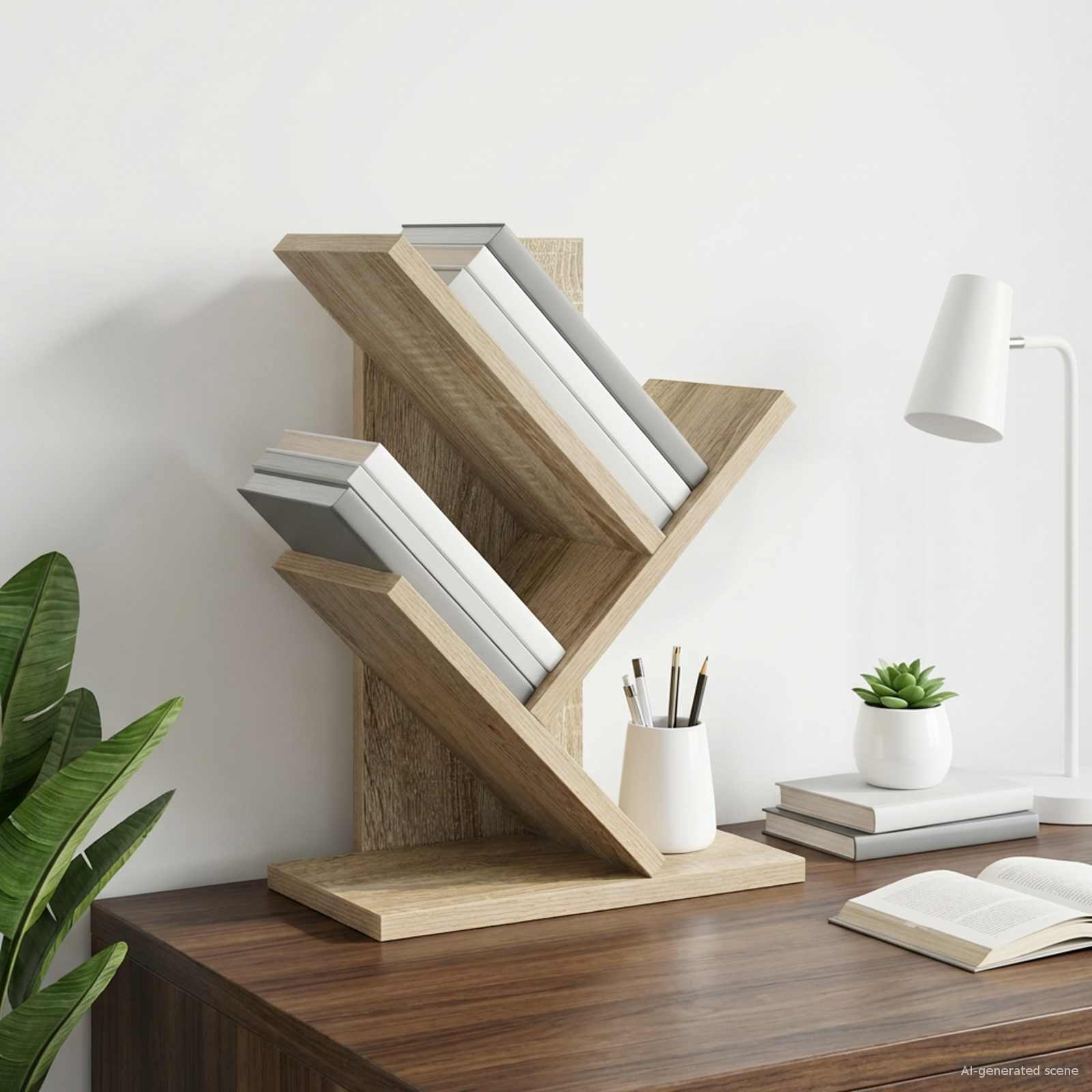 Boomvormige boekenplank met 3 planken 30 x 18 x 40 cm