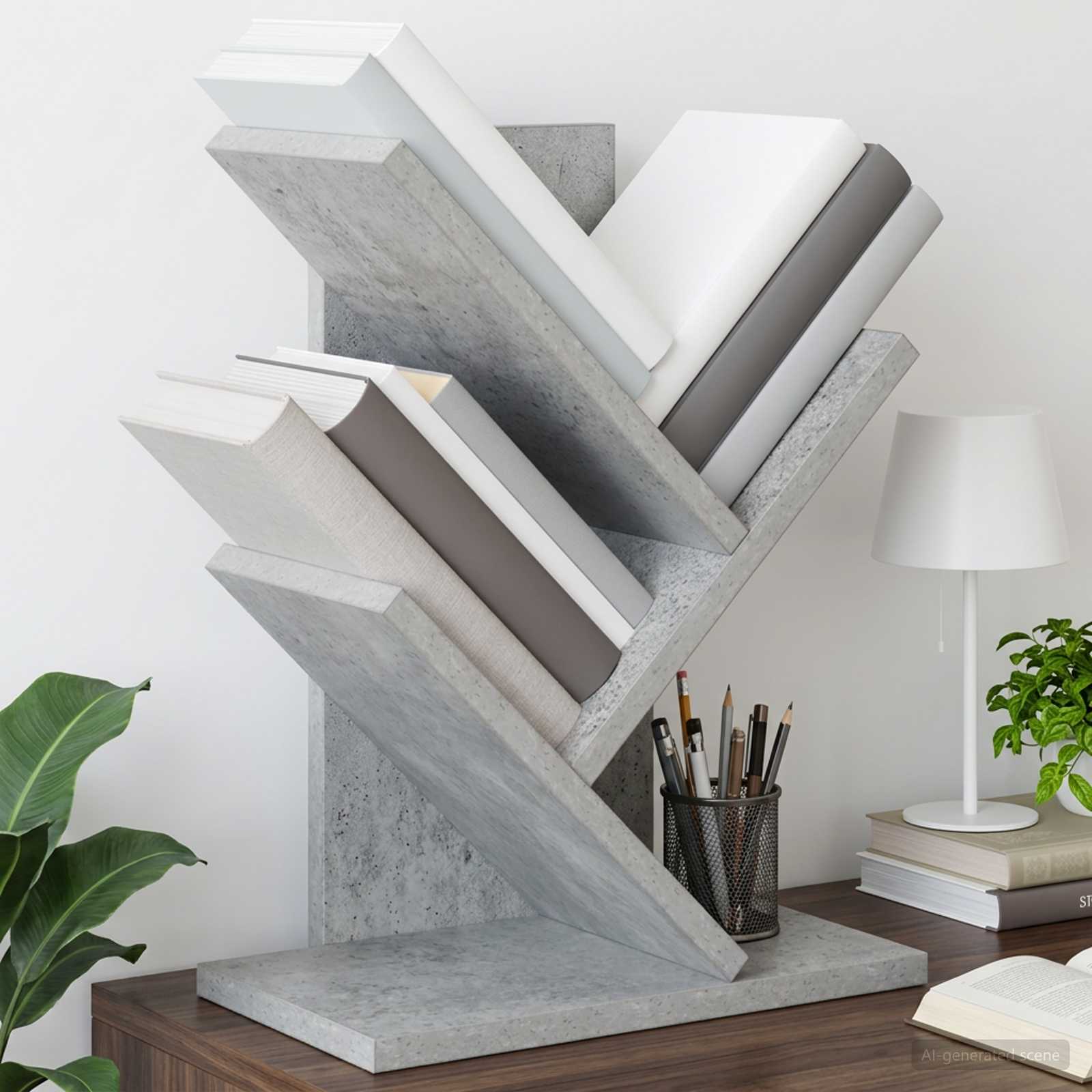 Boomvormige boekenplank met 3 planken 30 x 18 x 40 cm