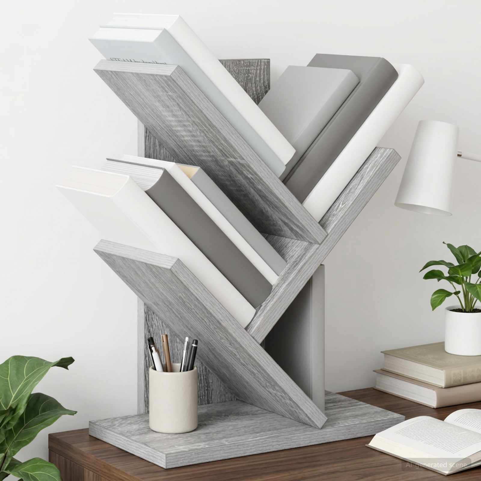 Boomvormige boekenplank met 3 planken 30 x 18 x 40 cm