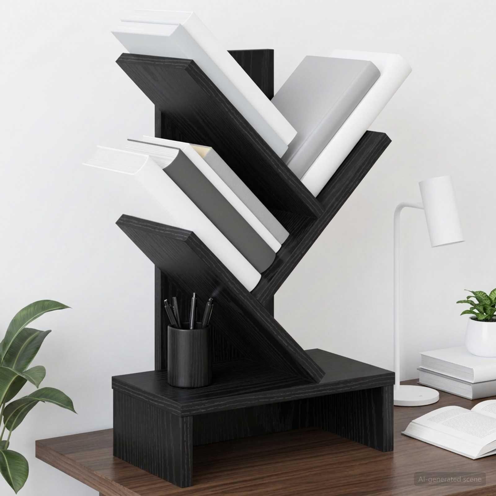 Boomvormige boekenplank met 3 planken 30 x 18 x 48 cm