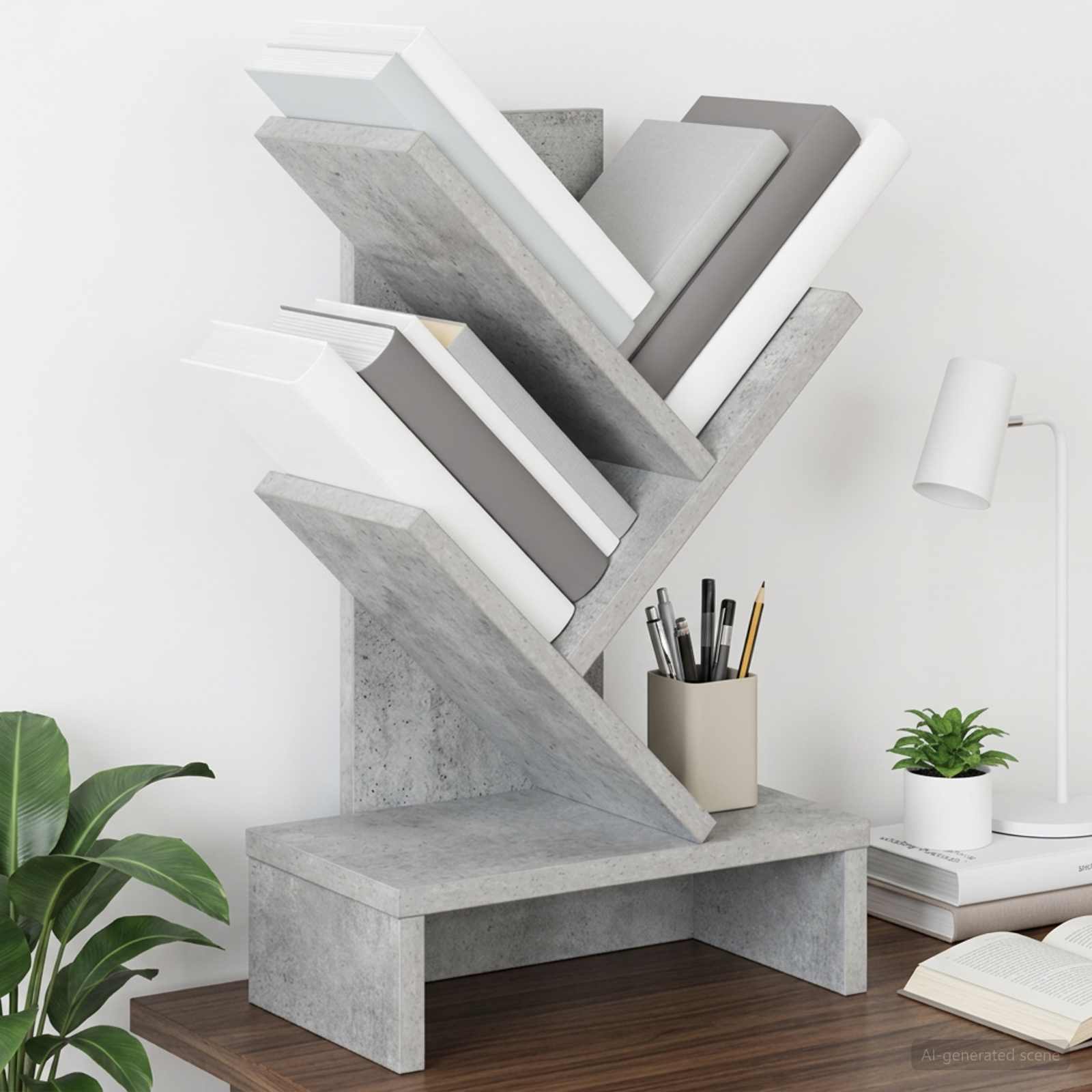 Boomvormige boekenplank met 3 planken 30 x 18 x 48 cm