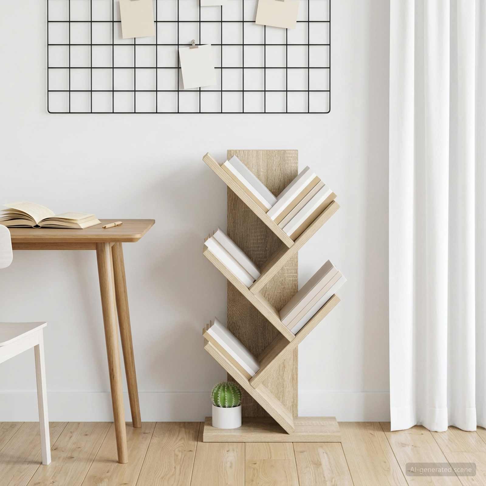 Boom Boekenplank 4-Tier 30 x 18 x 60 cm Bewerkt hout