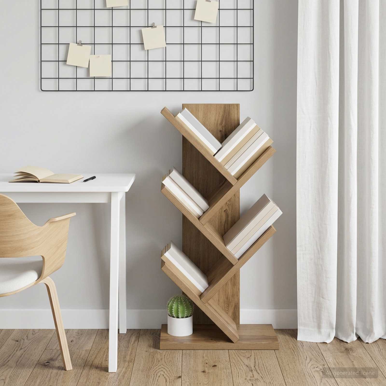 Boomboekenplank 4-laags 30 x 18 x 60 cm Bewerkt hout