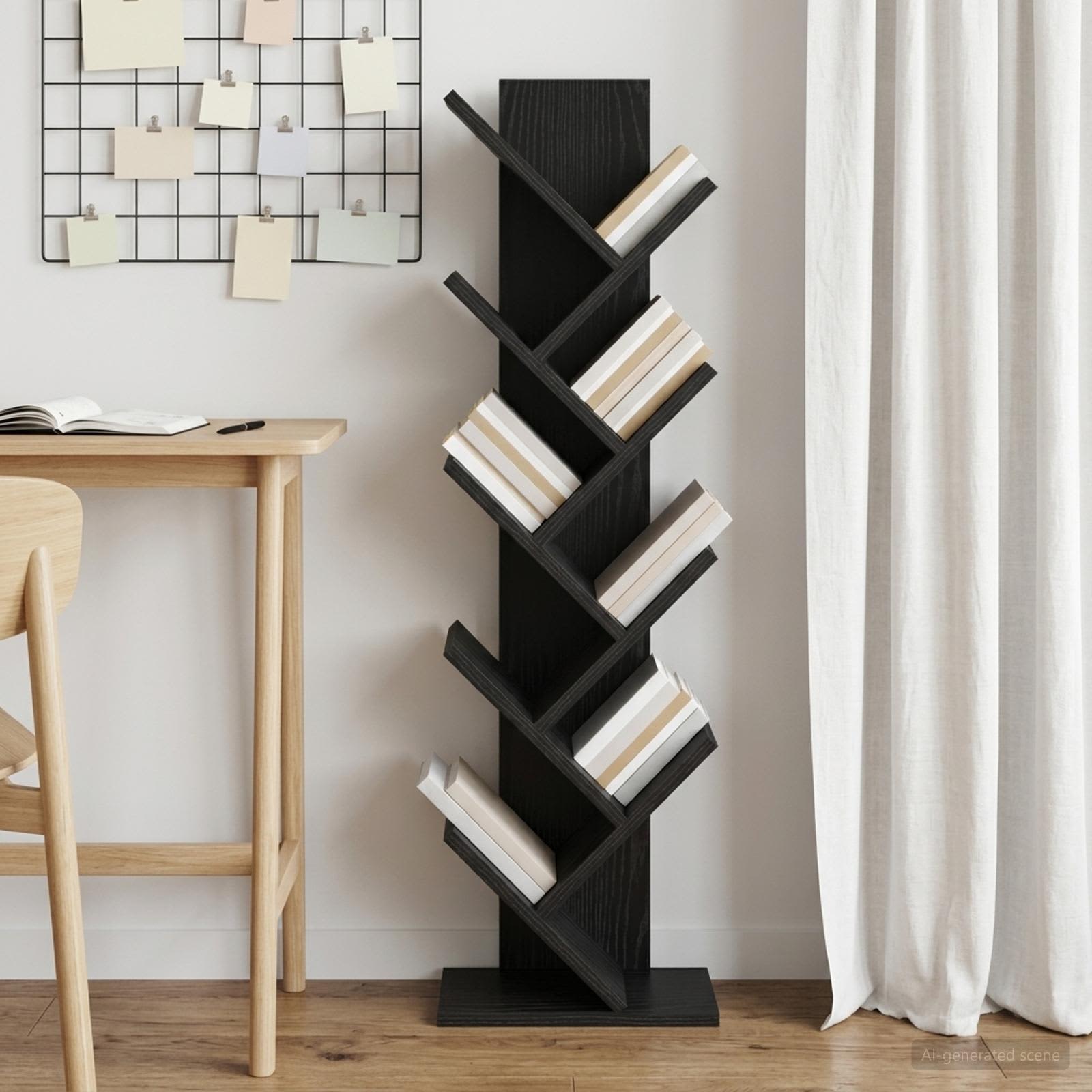 Boomboekenplank 6-niveaus 30 x 18 x 100 cm Bewerkt hout