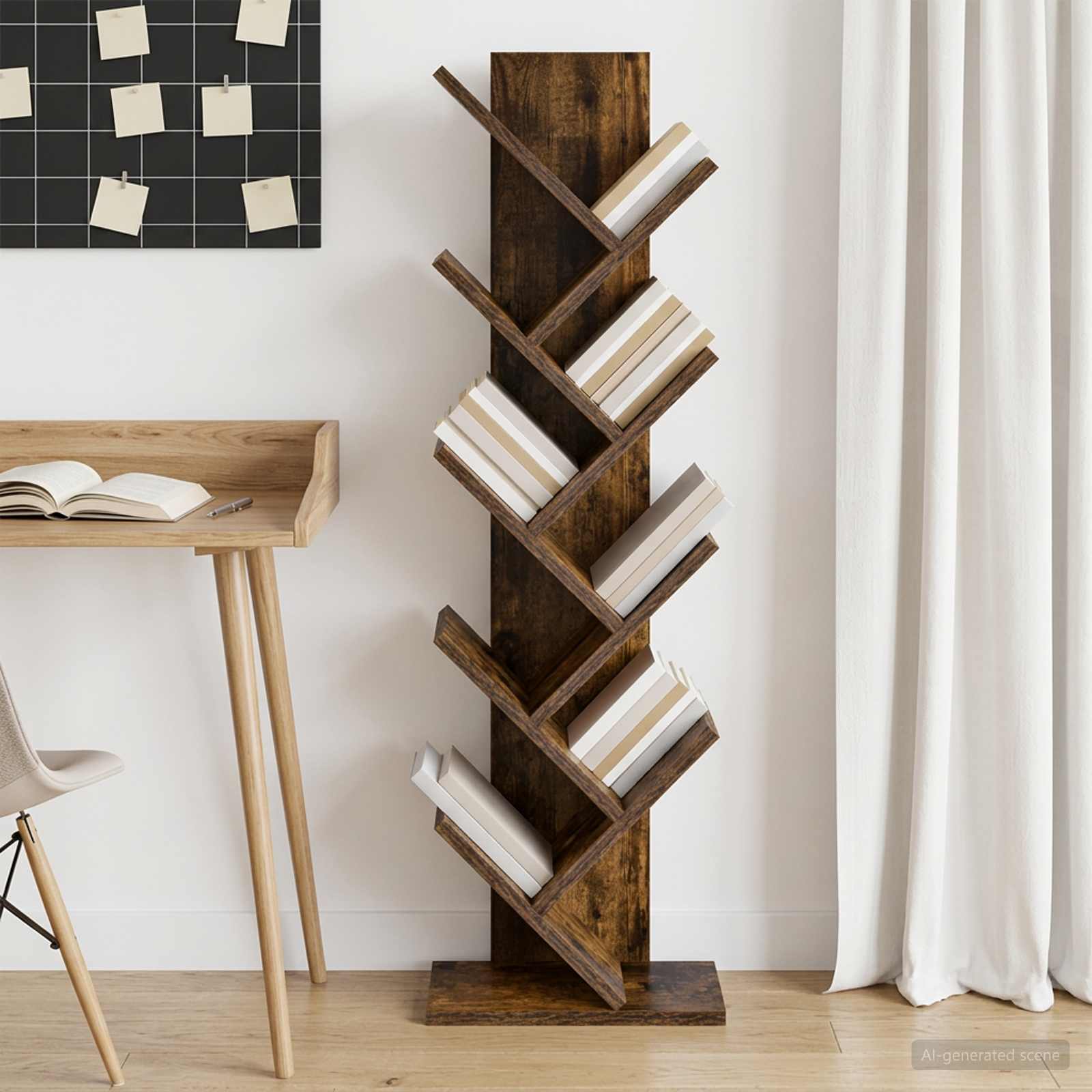 Boom boekenplank 6-laags 30 x 18 x 100 cm Bewerkt hout