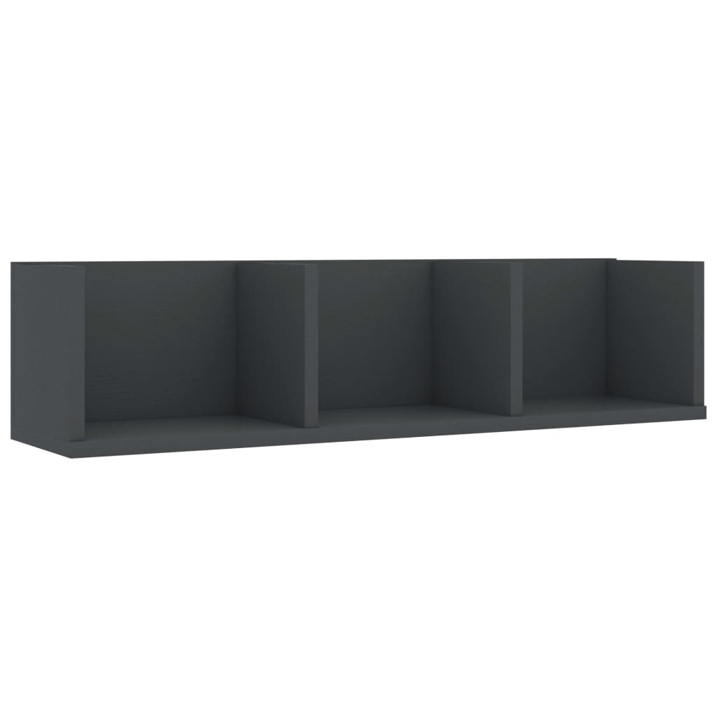 Cd-wandschap 75x18x18 cm bewerkt hout grijs – afbeelding 2