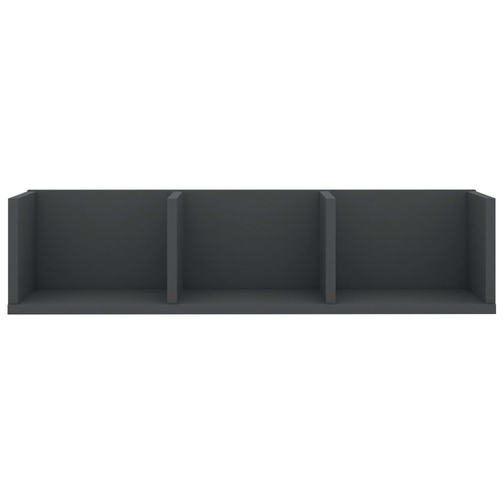 Cd-wandschap 75x18x18 cm bewerkt hout grijs – afbeelding 4