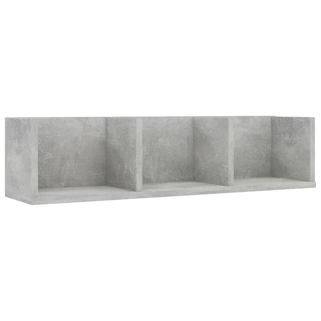 Cd-wandschap 75x18x18 cm bewerkt hout betongrijs – afbeelding 2