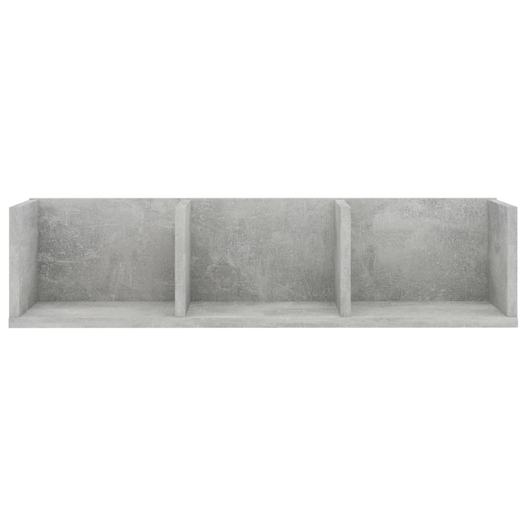 Cd-wandschap 75x18x18 cm bewerkt hout betongrijs – afbeelding 4
