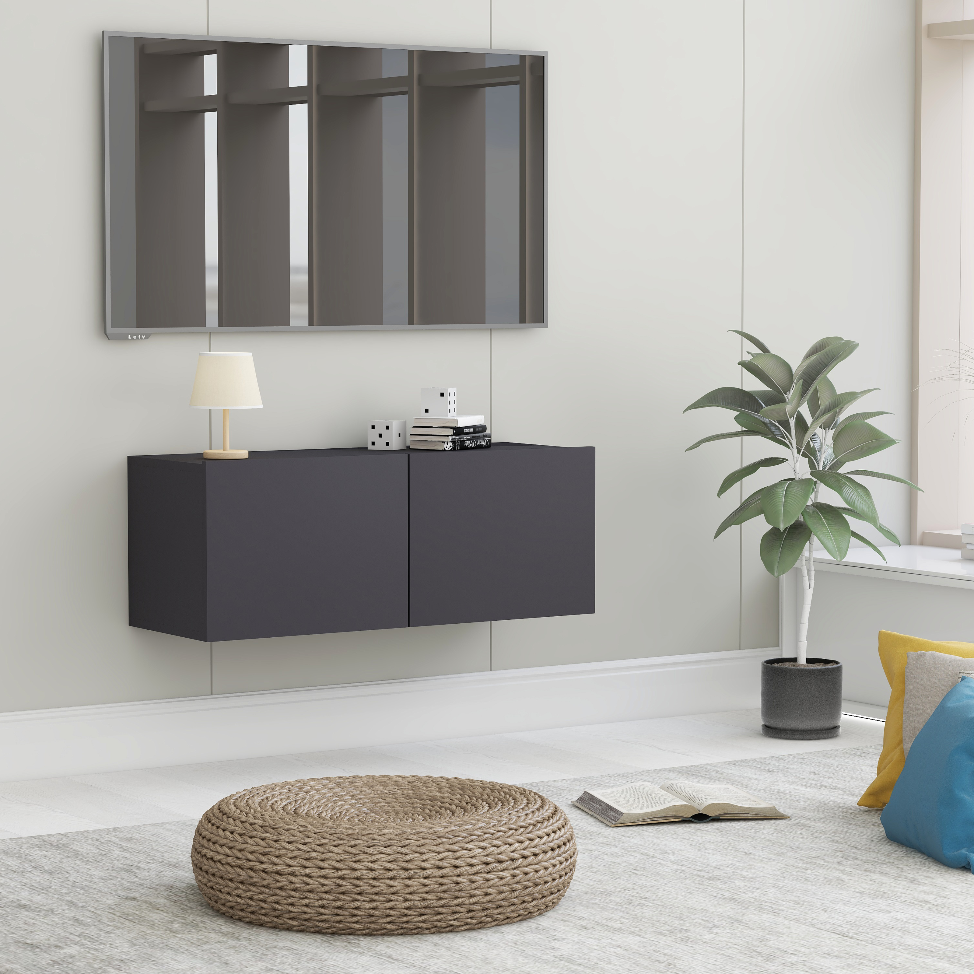 | TV-kast | Grijs 80 x 30 x 30 cm Bewerkt hout