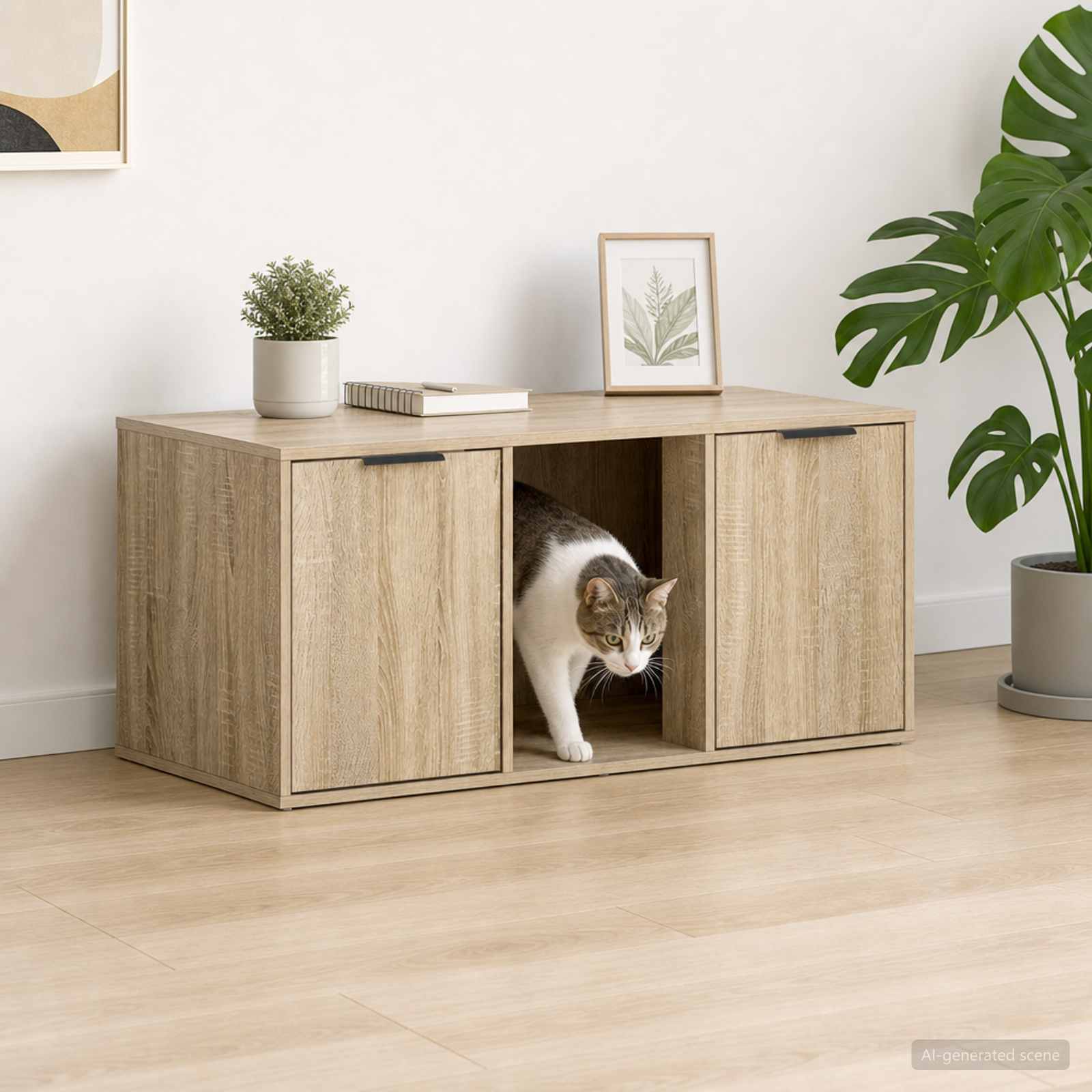 Kattenkrat meubel Sonoma Eiken 100 x 49 x 45 cm Bewerkt hout