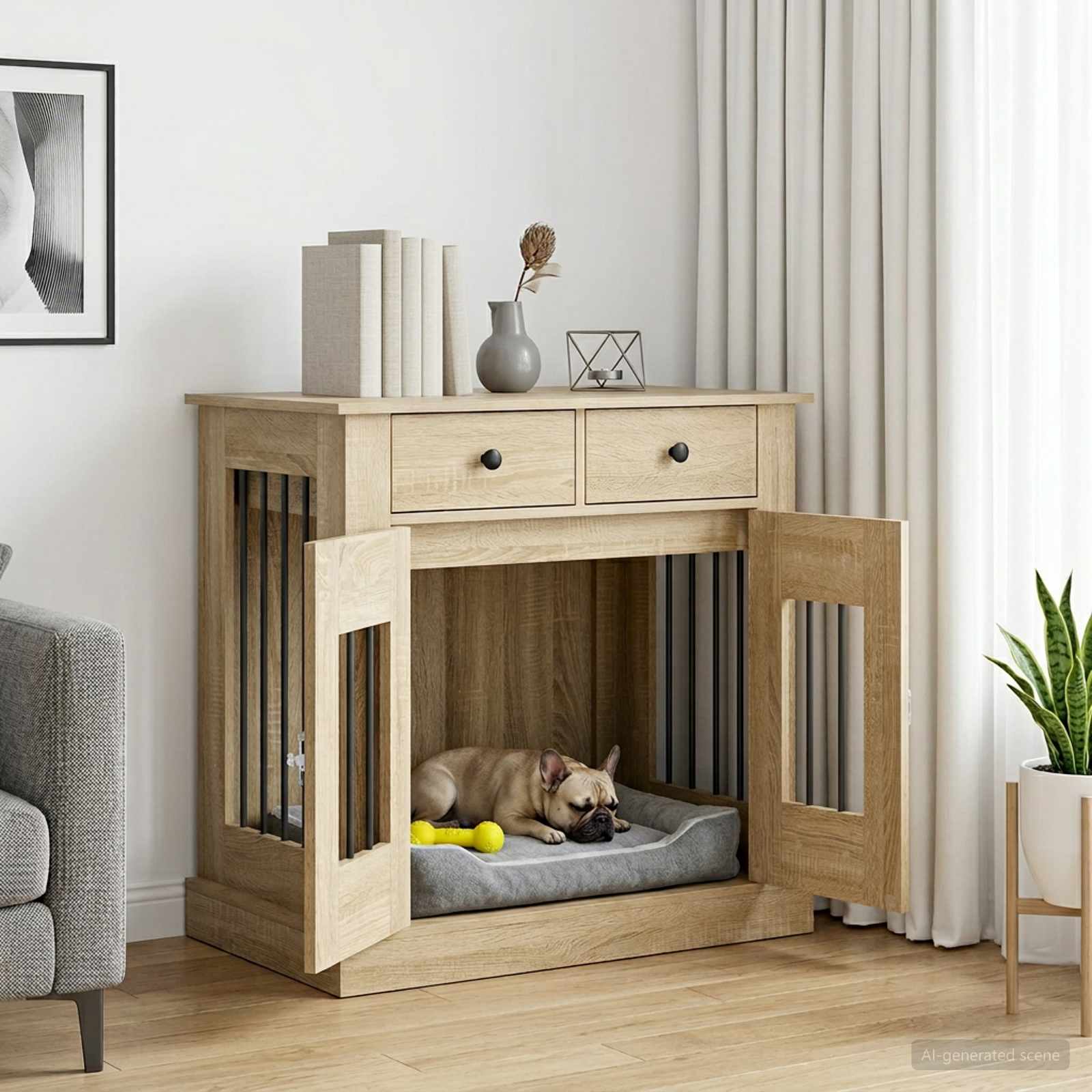 Hond Bench Meubel Sonoma Eiken 80 x 47,5 x 80 cm Bewerkt hout