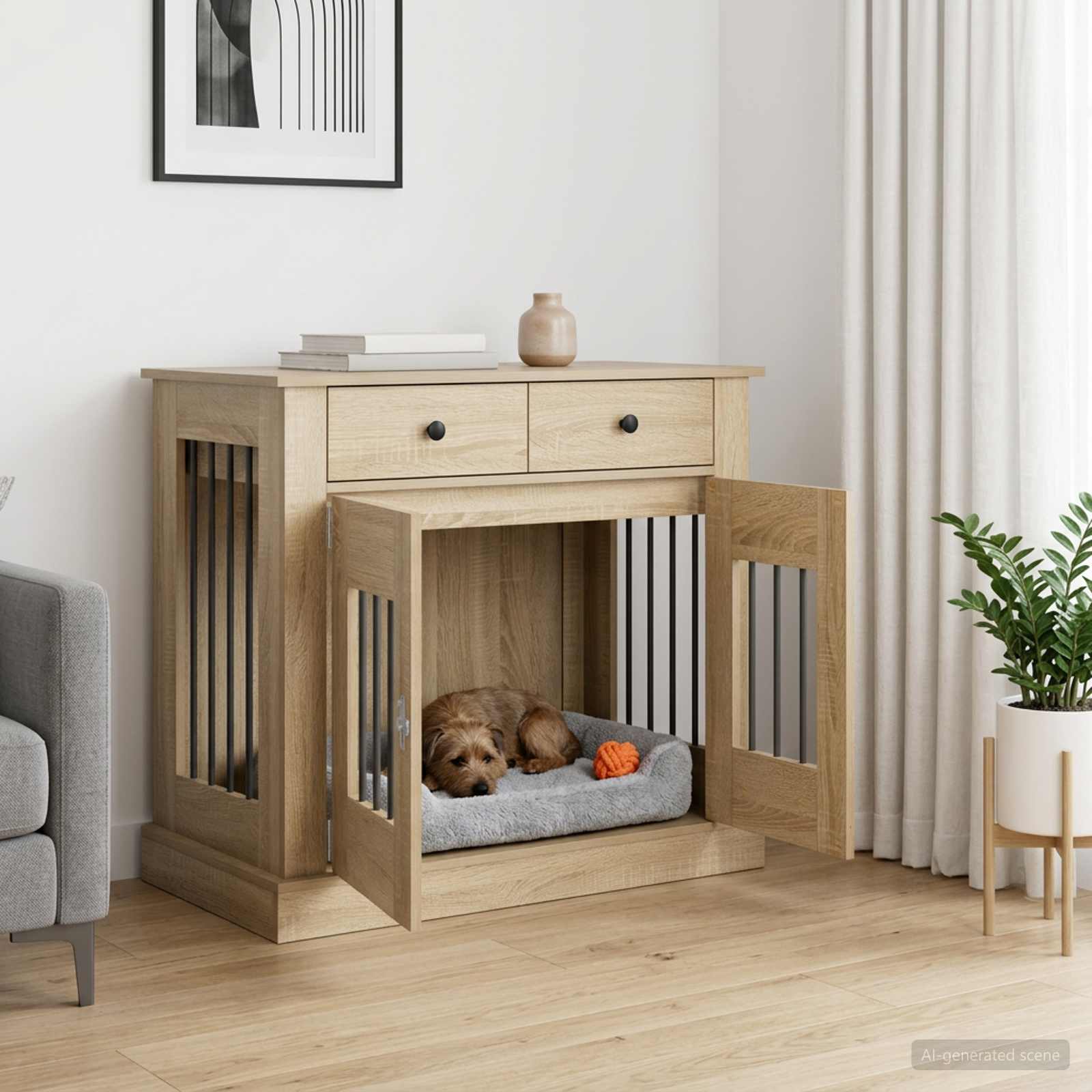 Hond Bench Meubel Sonoma Eiken 90 x 47,5 x 80 cm Bewerkt hout