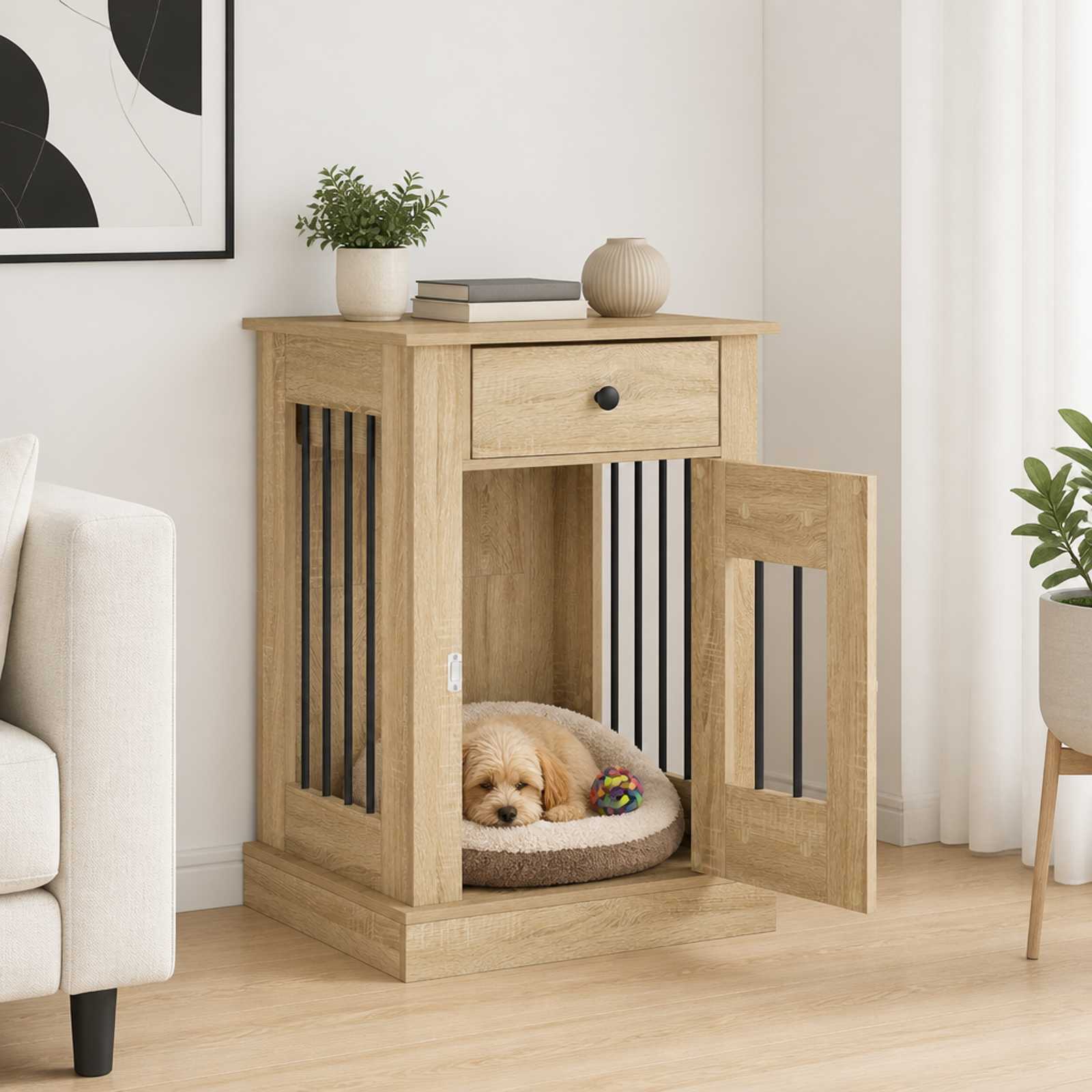 Hond Bench Meubel Sonoma Eiken 50 x 47,5 x 80 cm Bewerkt hout