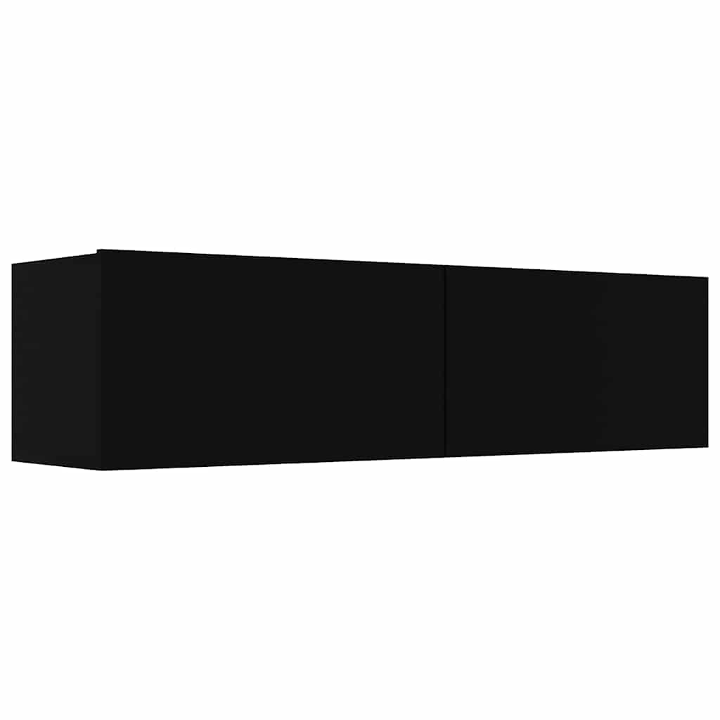 Tv-meubel 120x30x30 cm bewerkt hout zwart – afbeelding 2