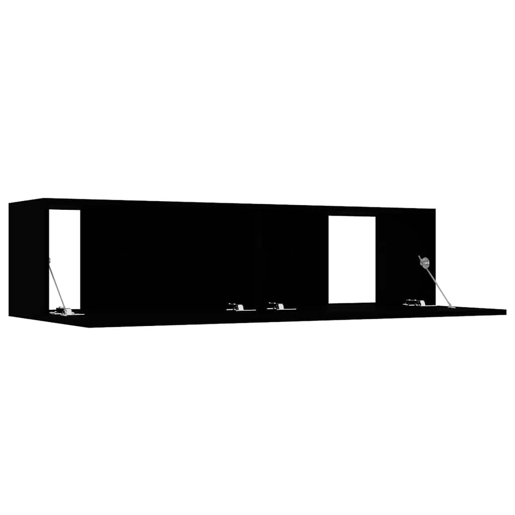Tv-meubel 120x30x30 cm bewerkt hout zwart – afbeelding 5