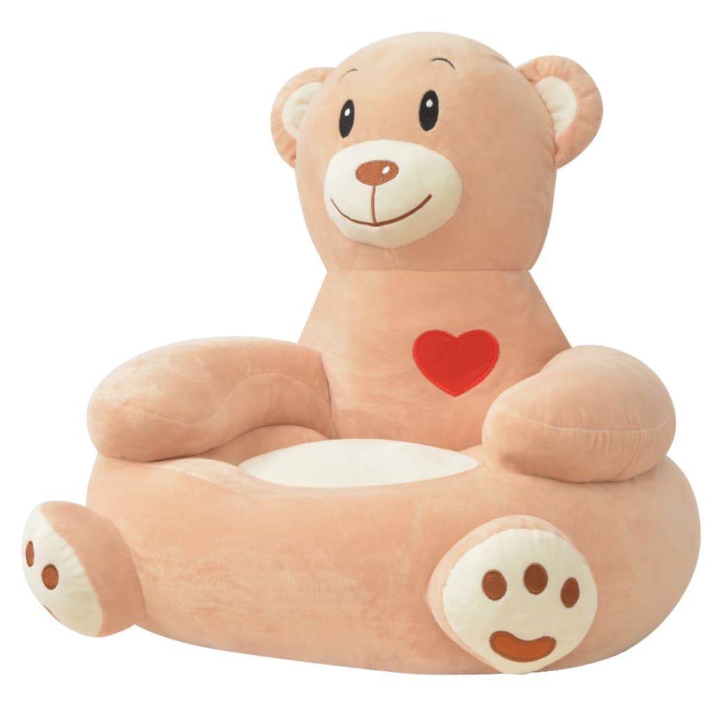 Pluche kinderstoel beer bruin